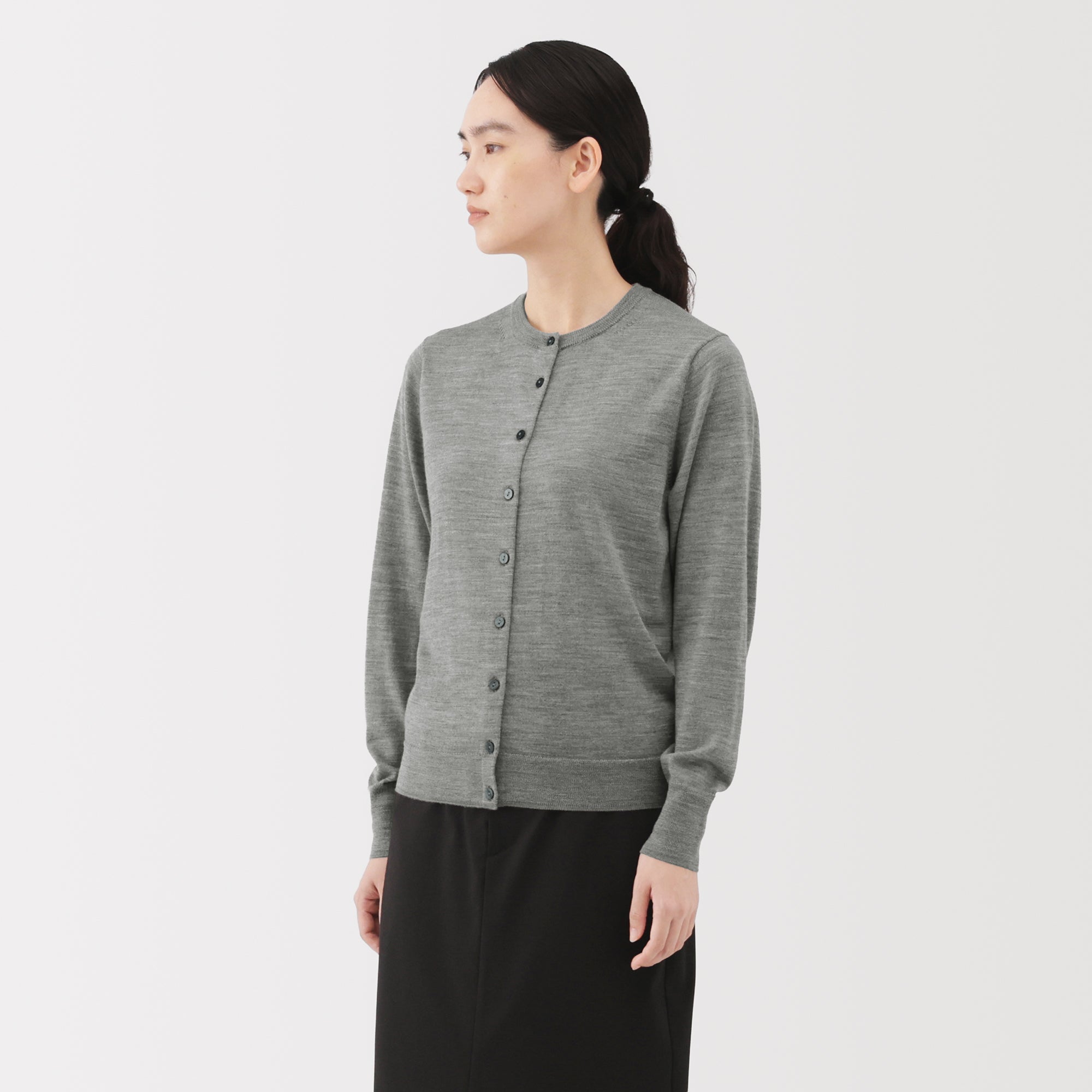 Wool Crew Neck Cardigan - Image 24