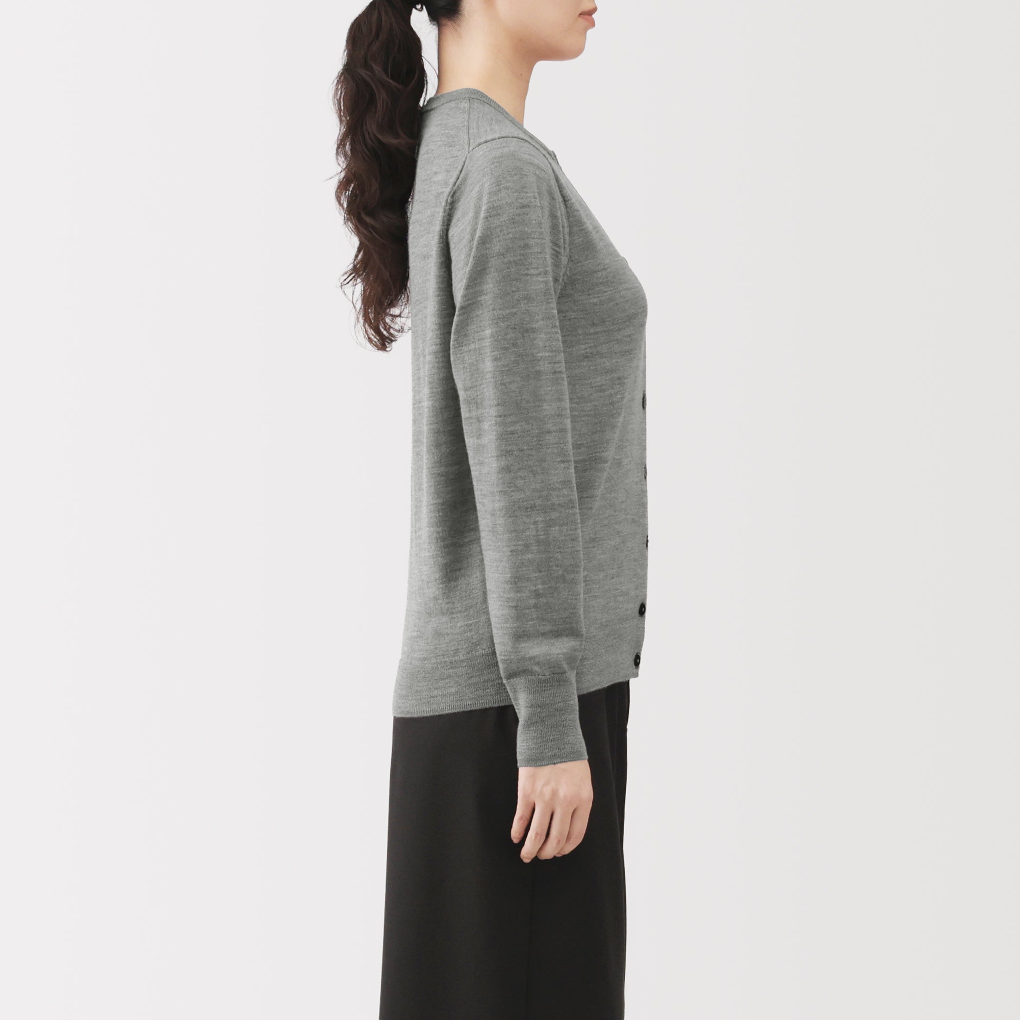 Wool Crew Neck Cardigan - Image 33