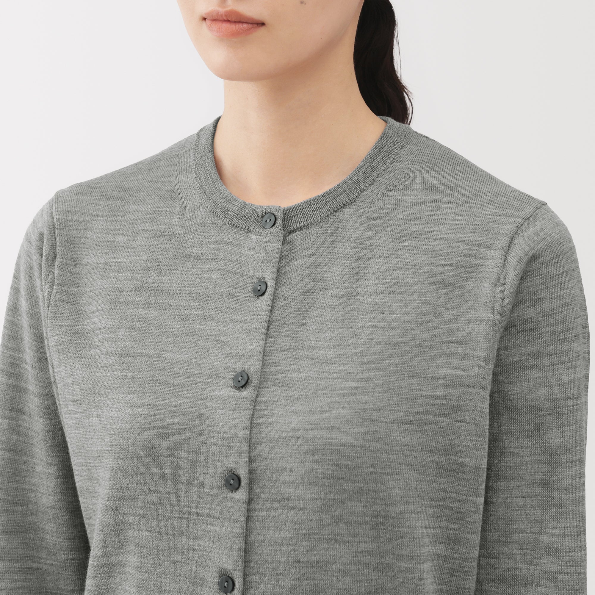 Wool Crew Neck Cardigan - Image 35
