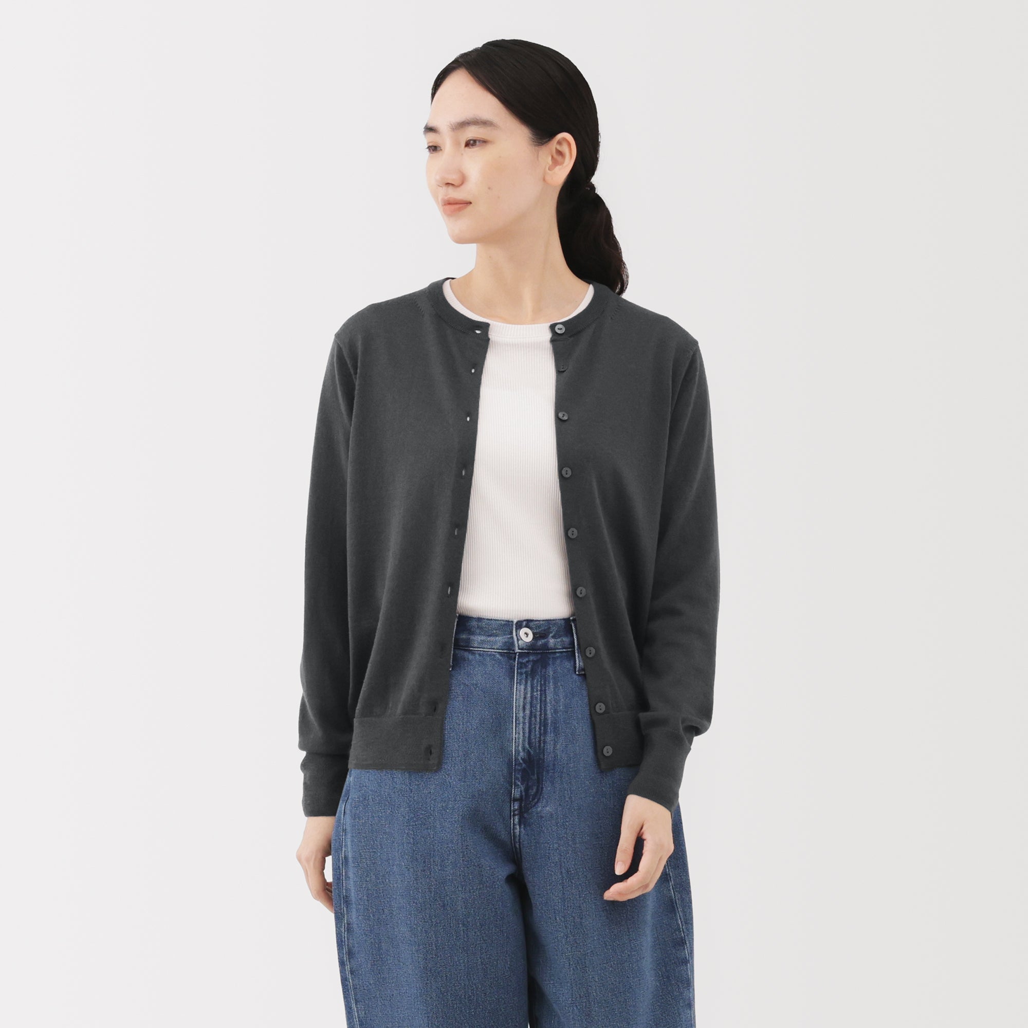 Wool Crew Neck Cardigan - Image 31