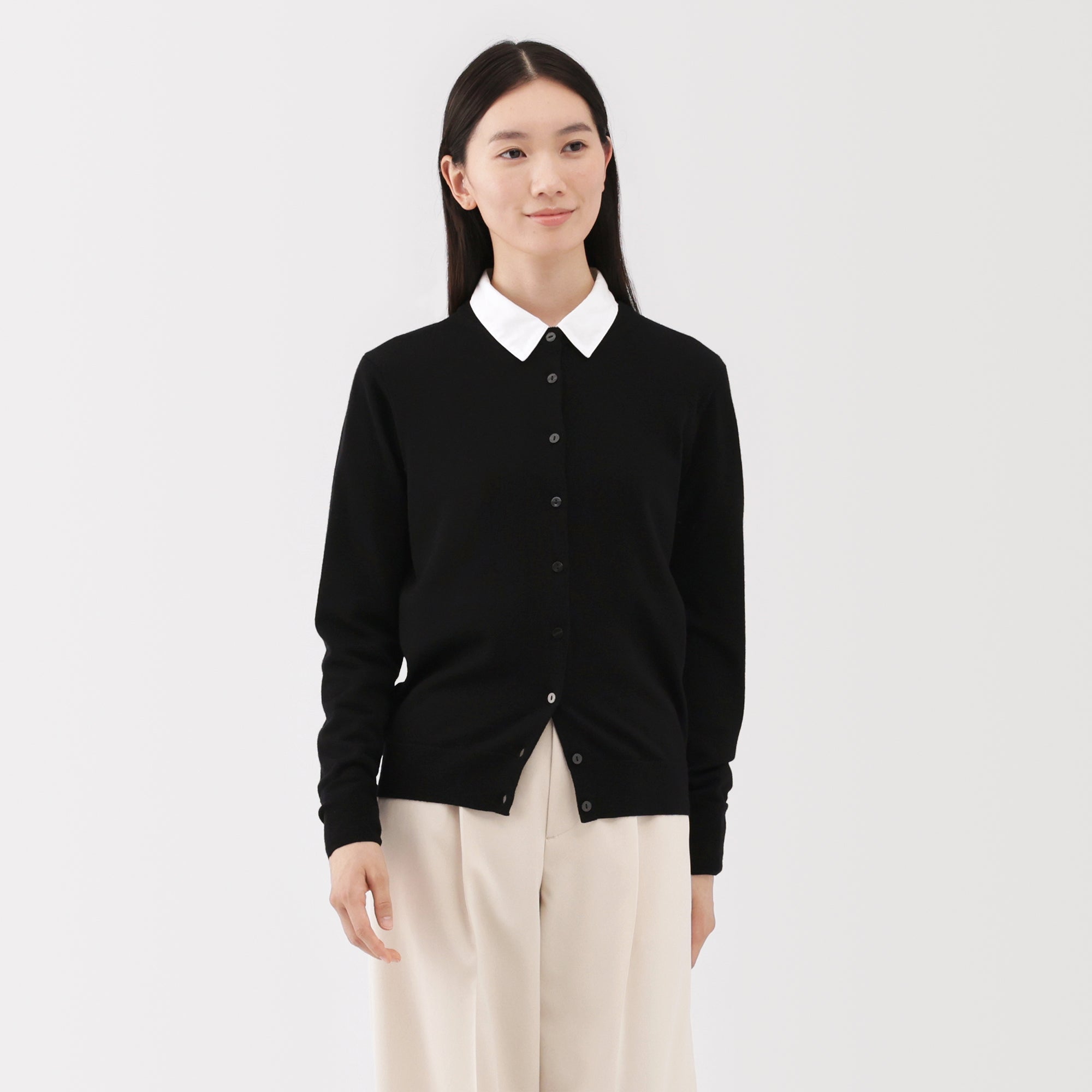 Wool Crew Neck Cardigan - Image 38