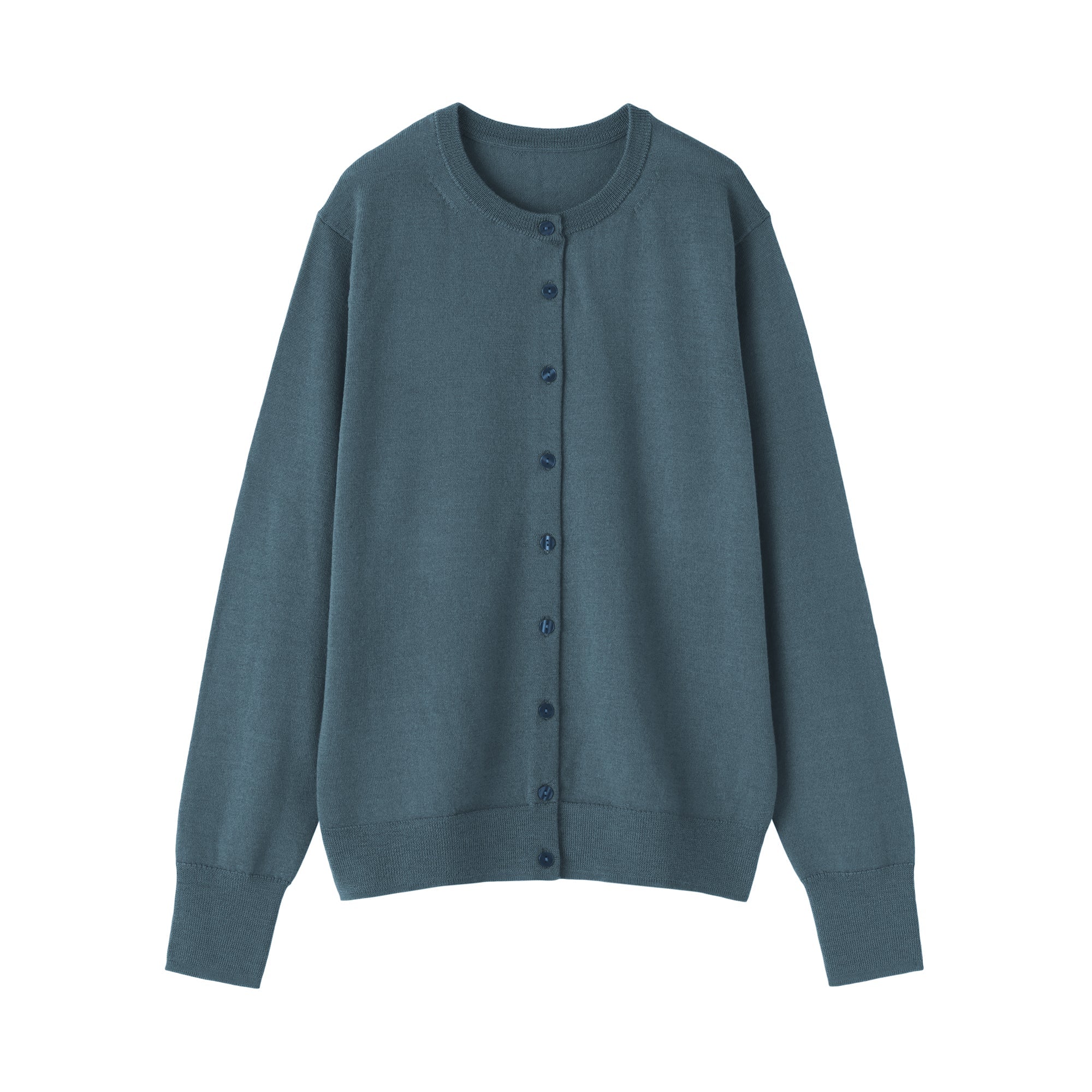 Wool Crew Neck Cardigan - Image 2