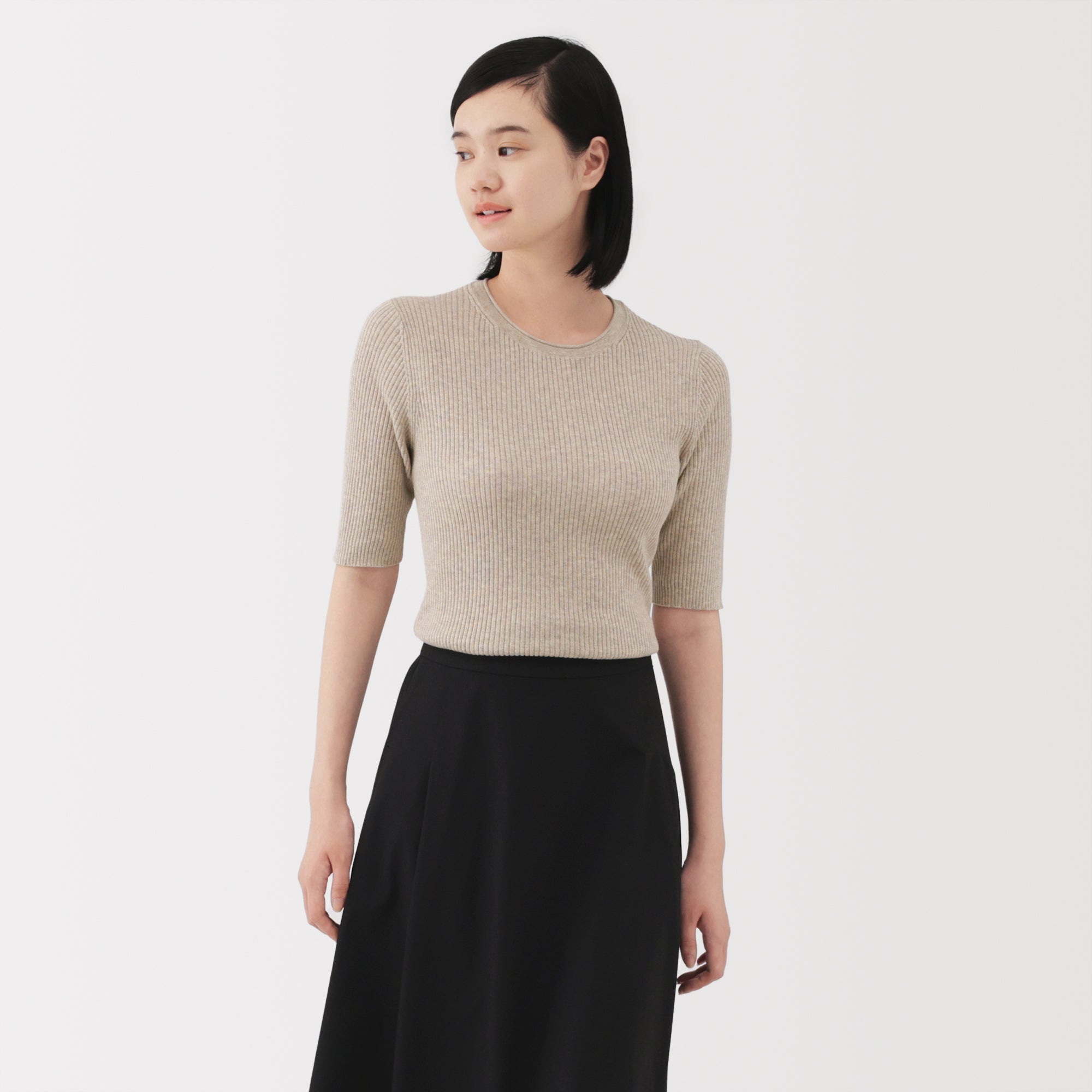 Lyocell Blend Half Sleeve Sweater - Image 3