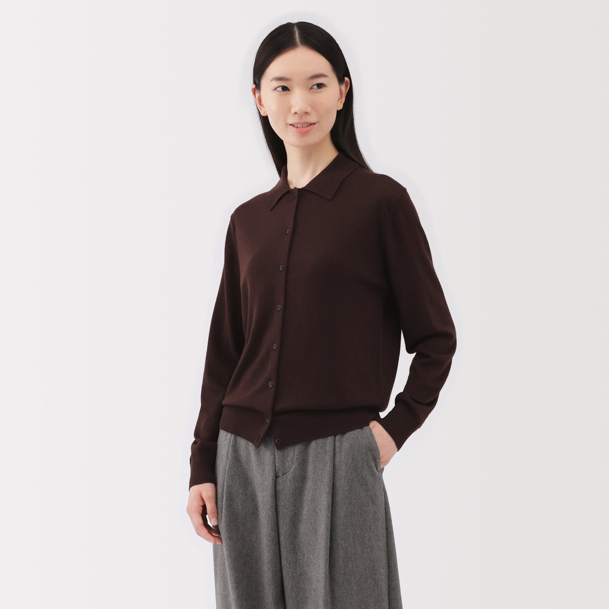 Wool Polo Cardigan - Image 3