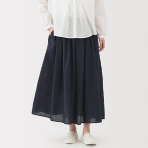 Cotton Voile Gathered Skirt