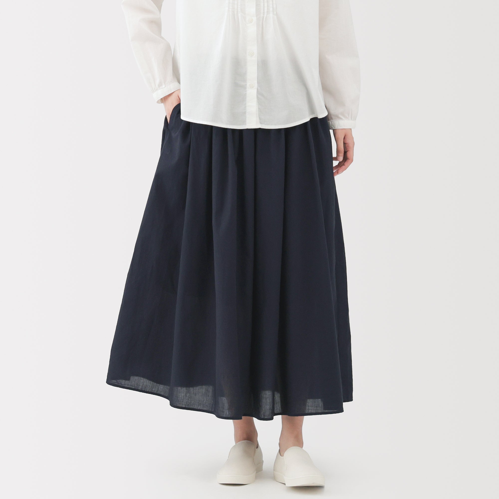 Cotton Voile Gathered Skirt - Image 3