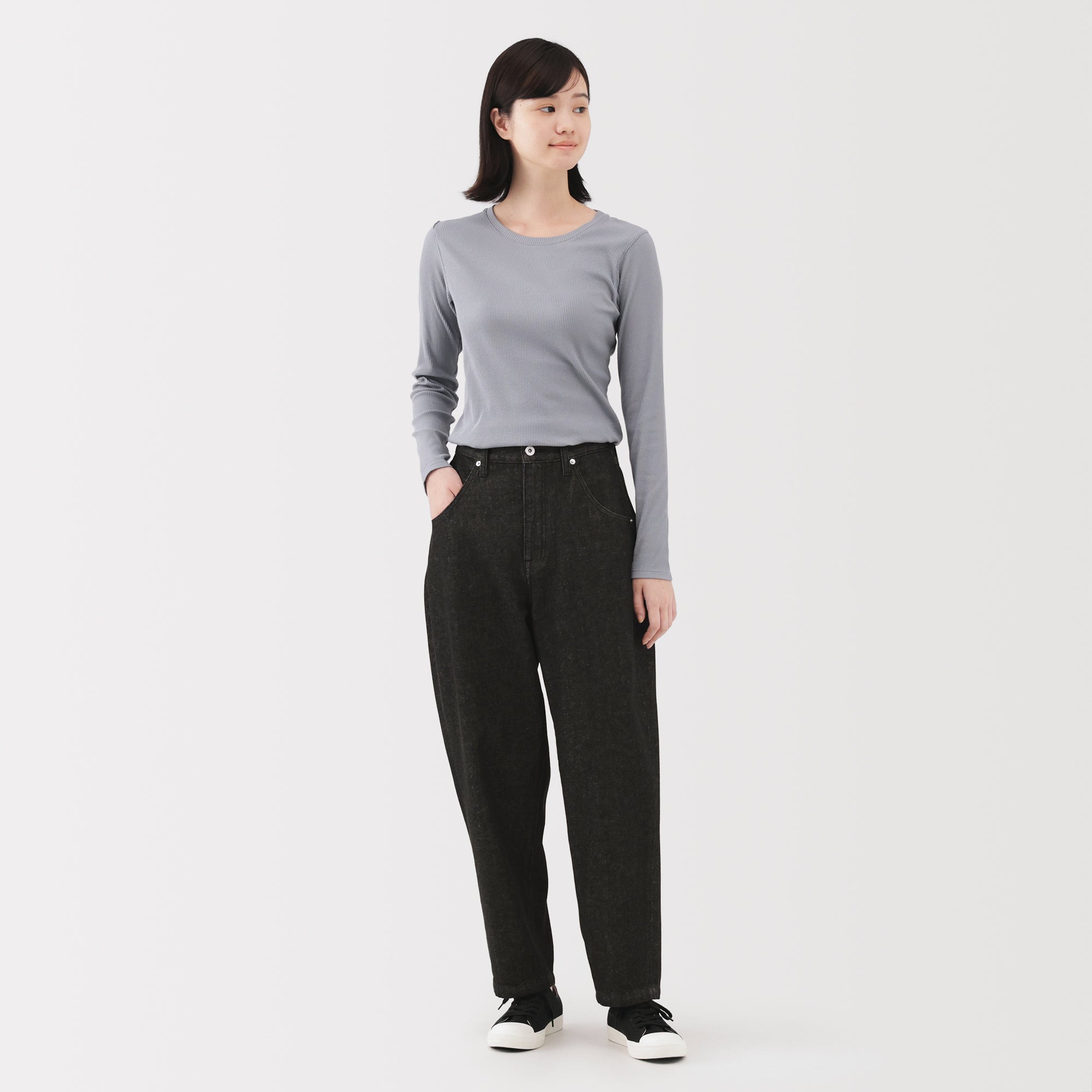 Kapok Blend Denim Barrel Pants - Image 4