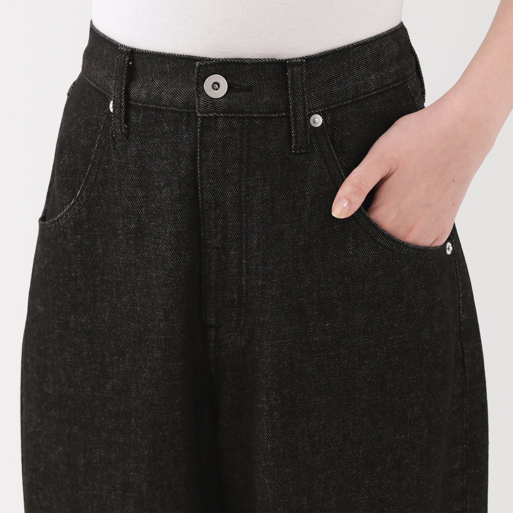 Kapok Blend Denim Barrel Pants - Image 7