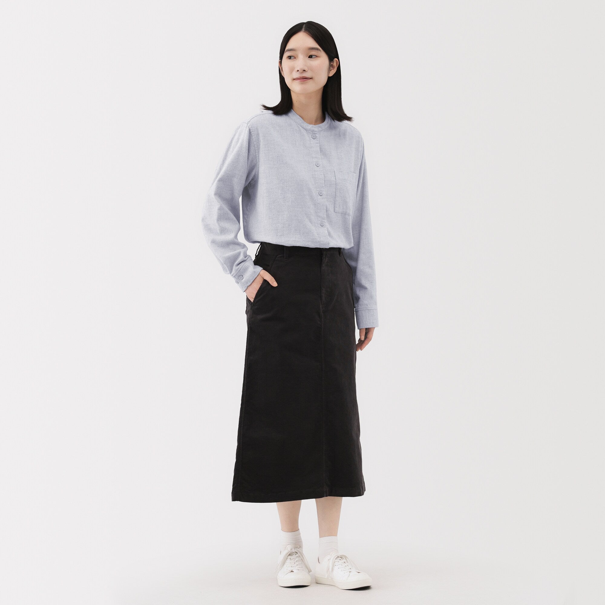Flannel Stand Collar Shirt - Image 4
