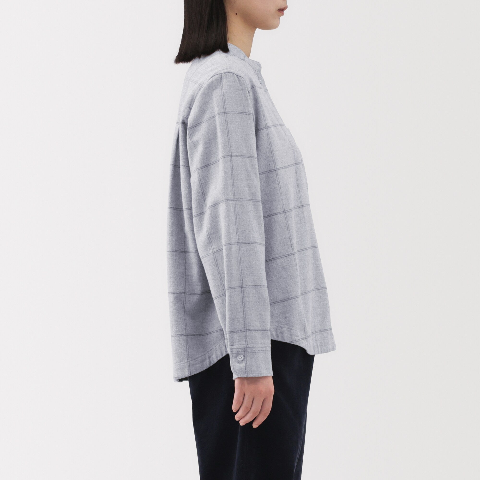 Flannel Stand Collar Shirt - Image 13
