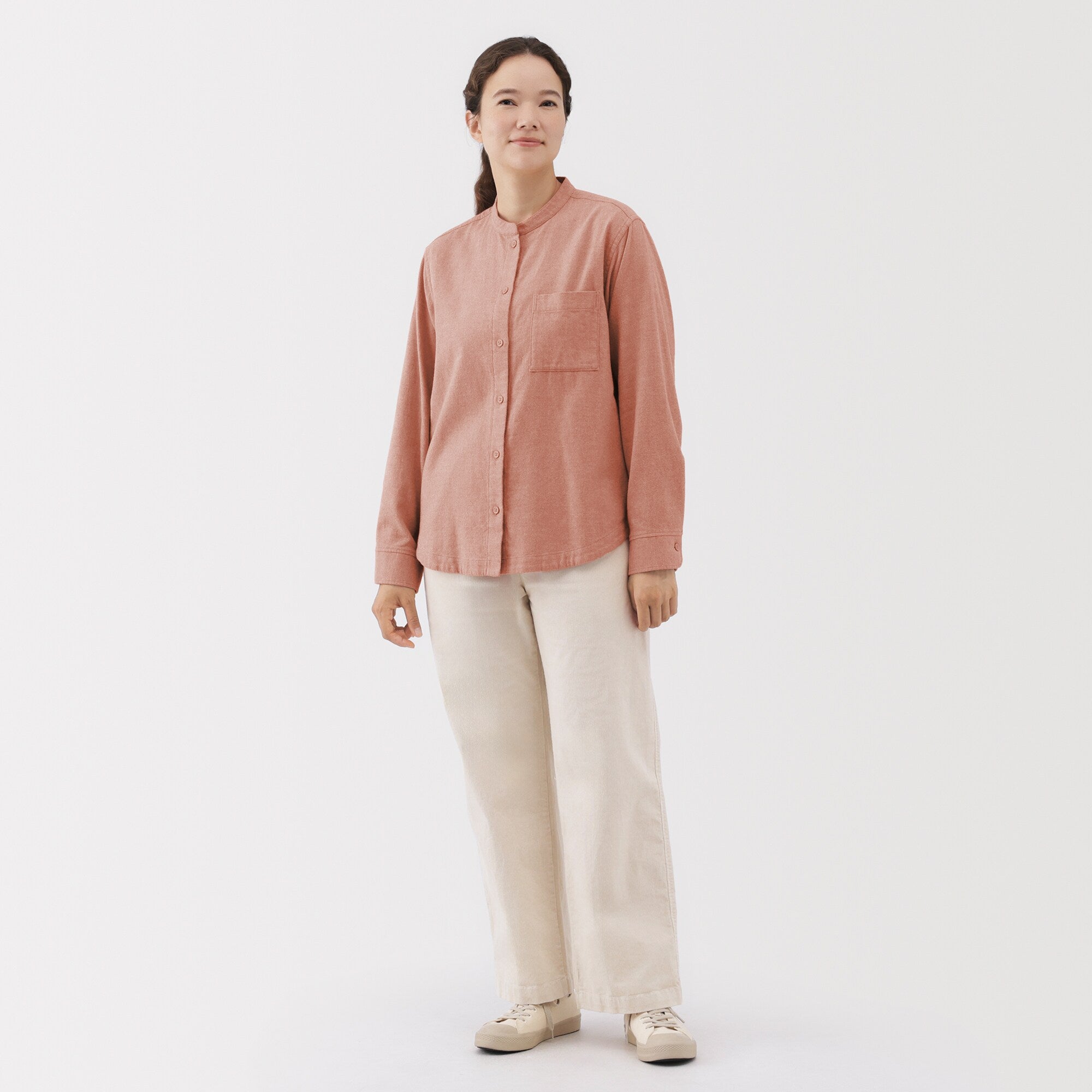 Flannel Stand Collar Shirt - Image 20