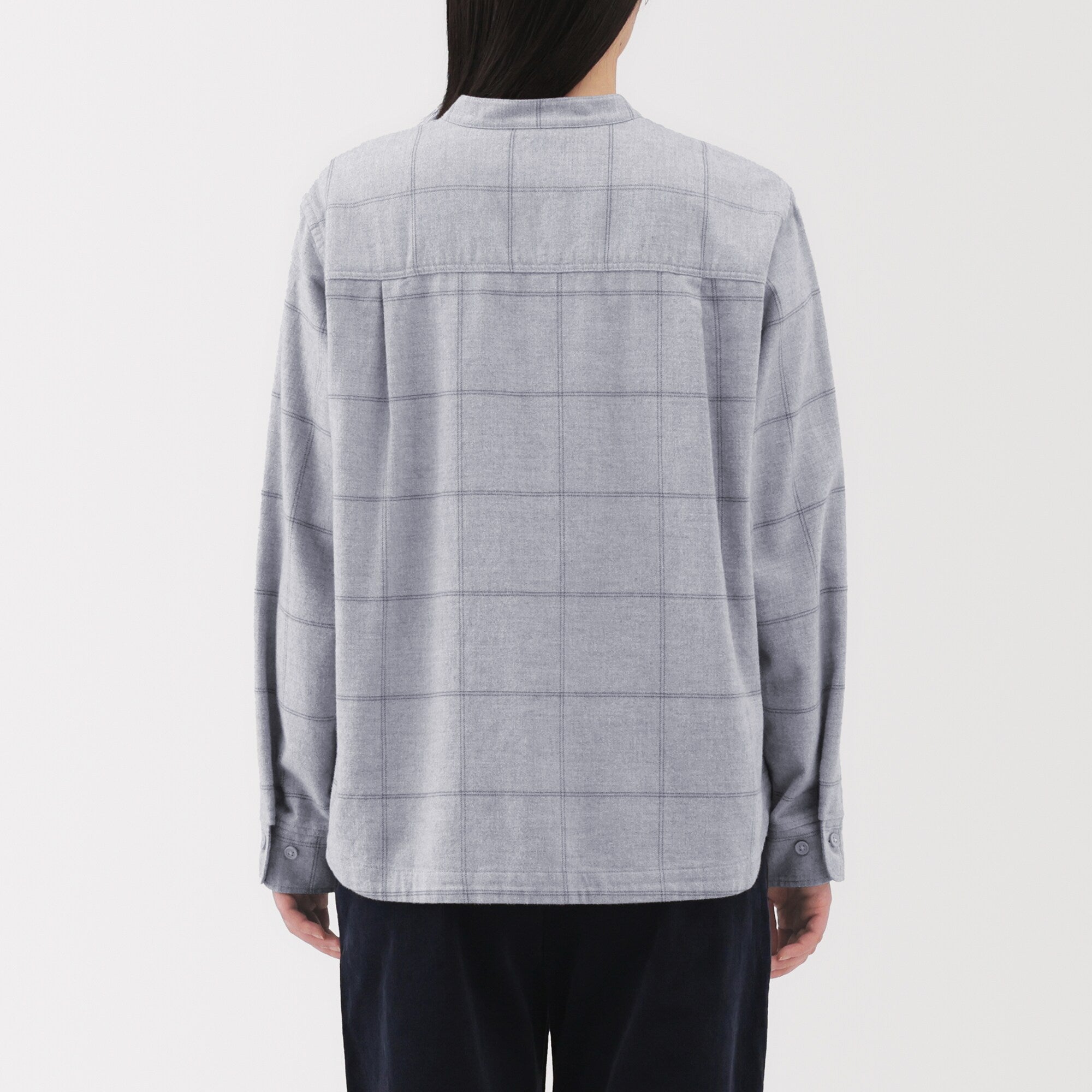 Flannel Stand Collar Shirt - Image 22