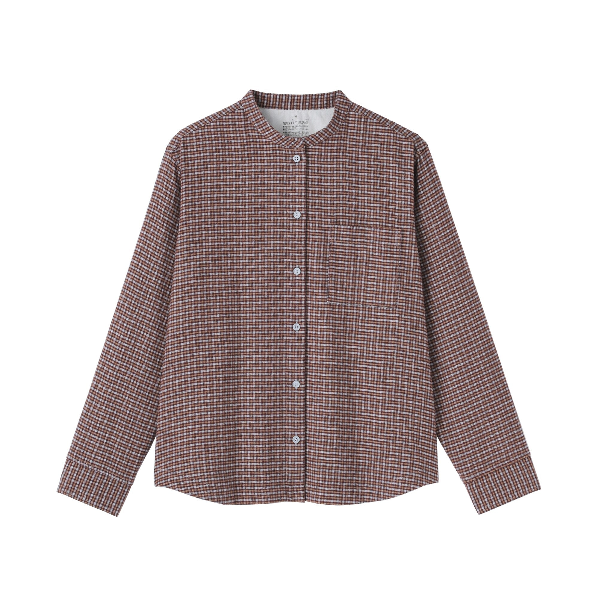 Flannel Stand Collar Shirt - Image 42