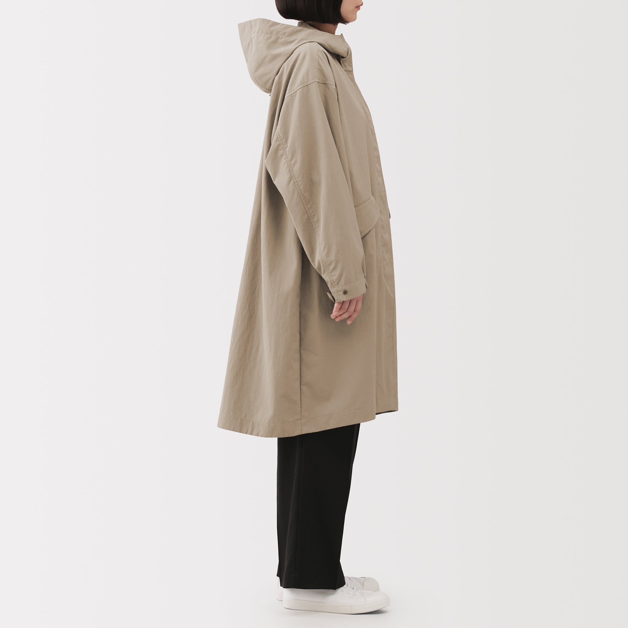 Water-Repellent Hooded Long Coat - Image 5
