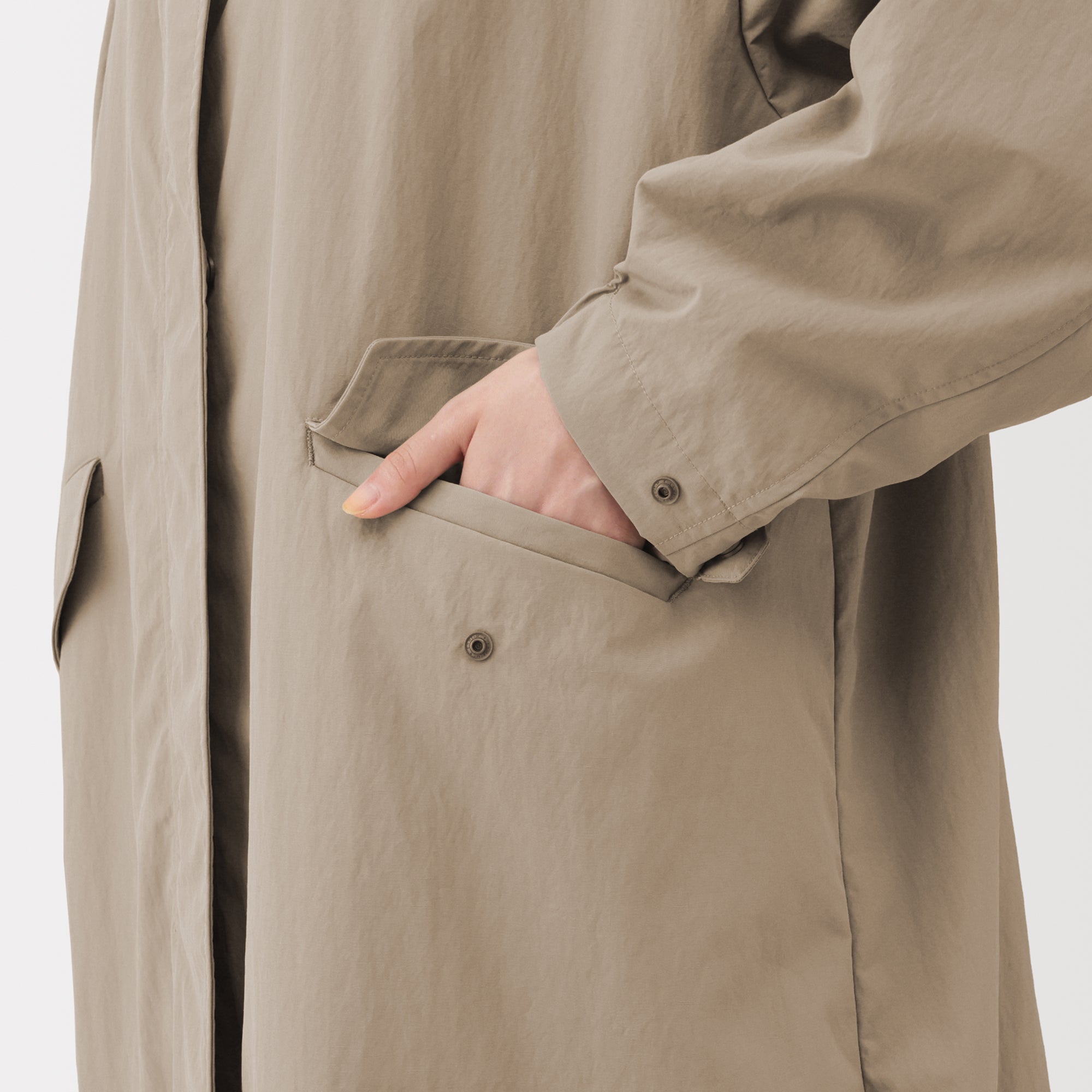 Water-Repellent Hooded Long Coat - Image 9