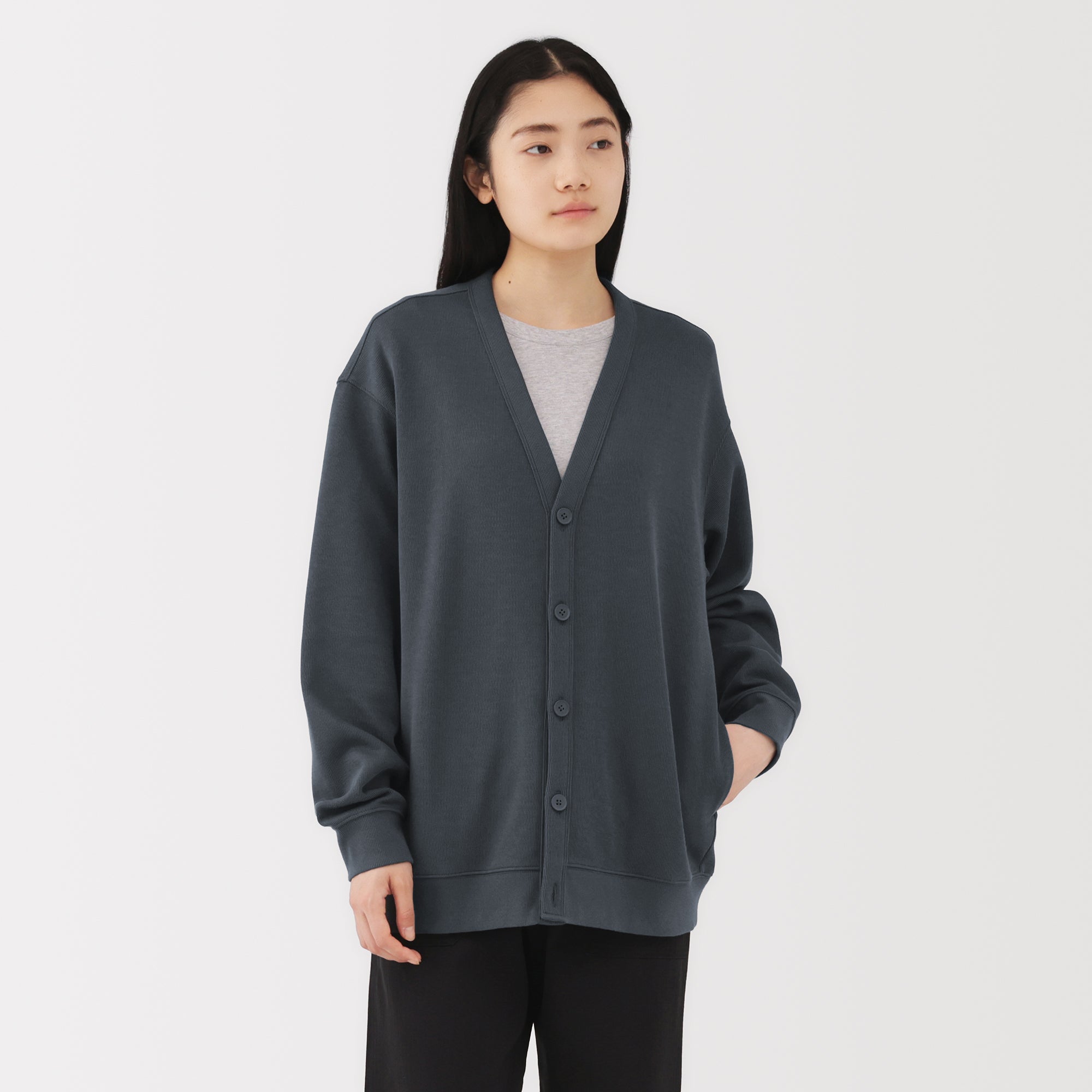 Double Knitted V-Neck Cardigan - Image 4