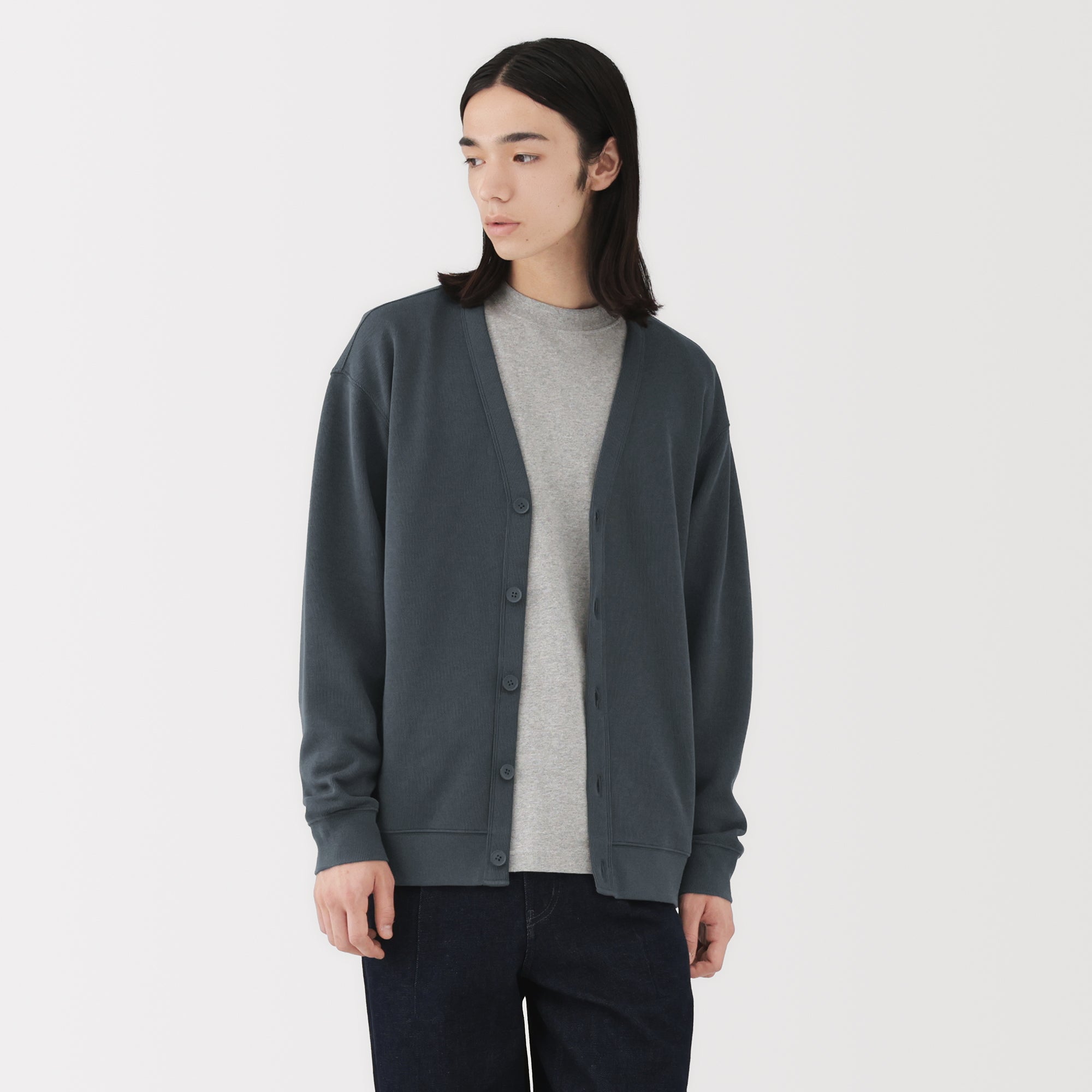 Double Knitted V-Neck Cardigan - Image 3