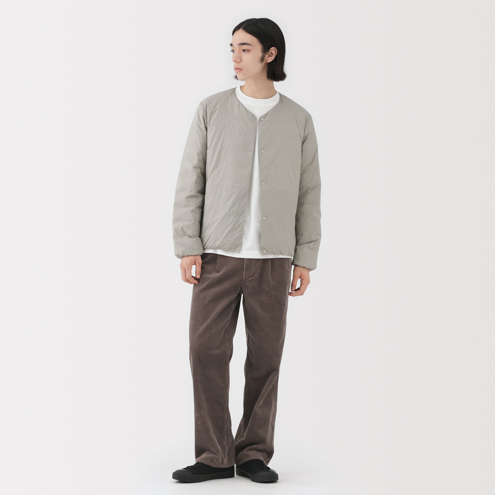 Lightweight Down Collarless Jacket - Image 14