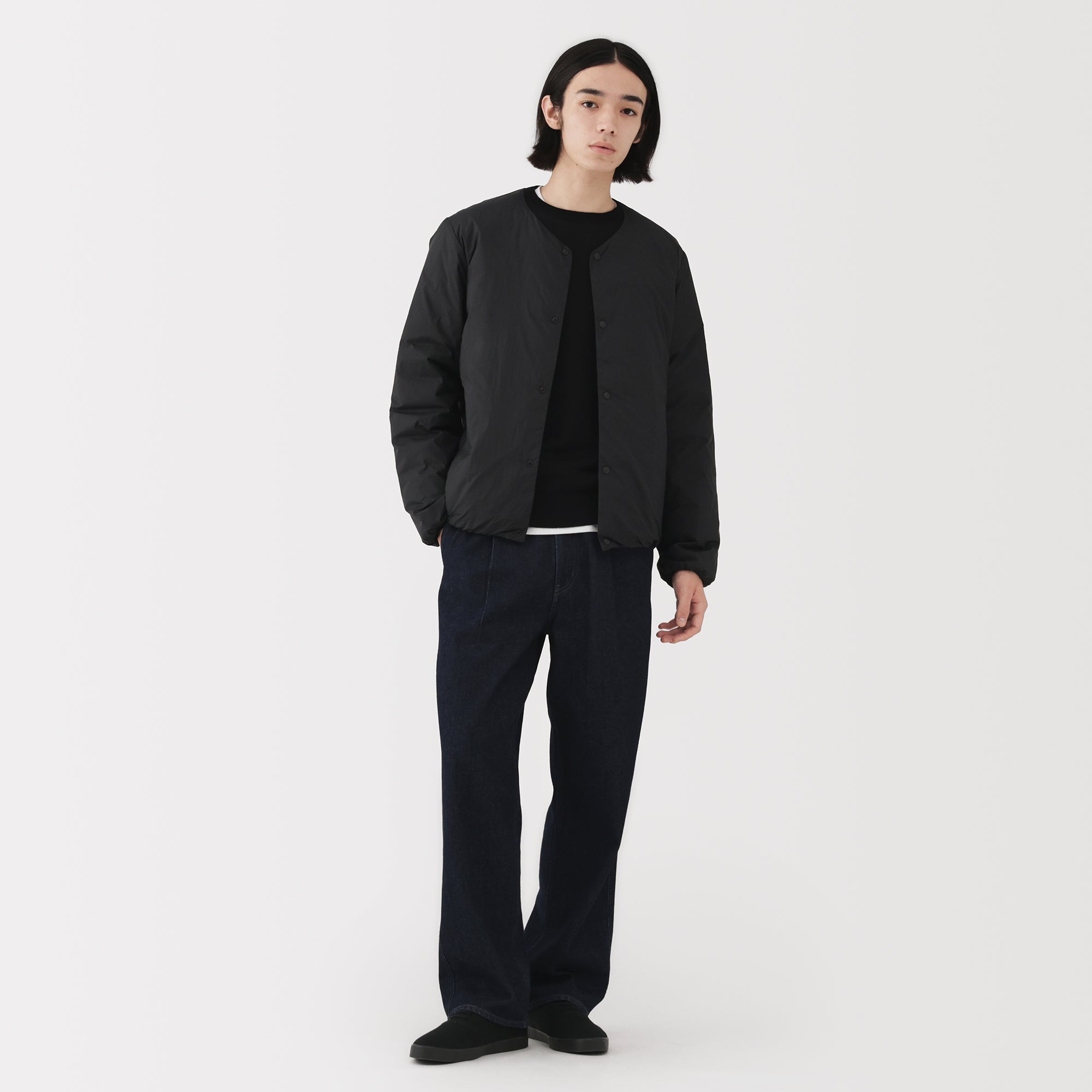 Lightweight Down Collarless Jacket - Image 24