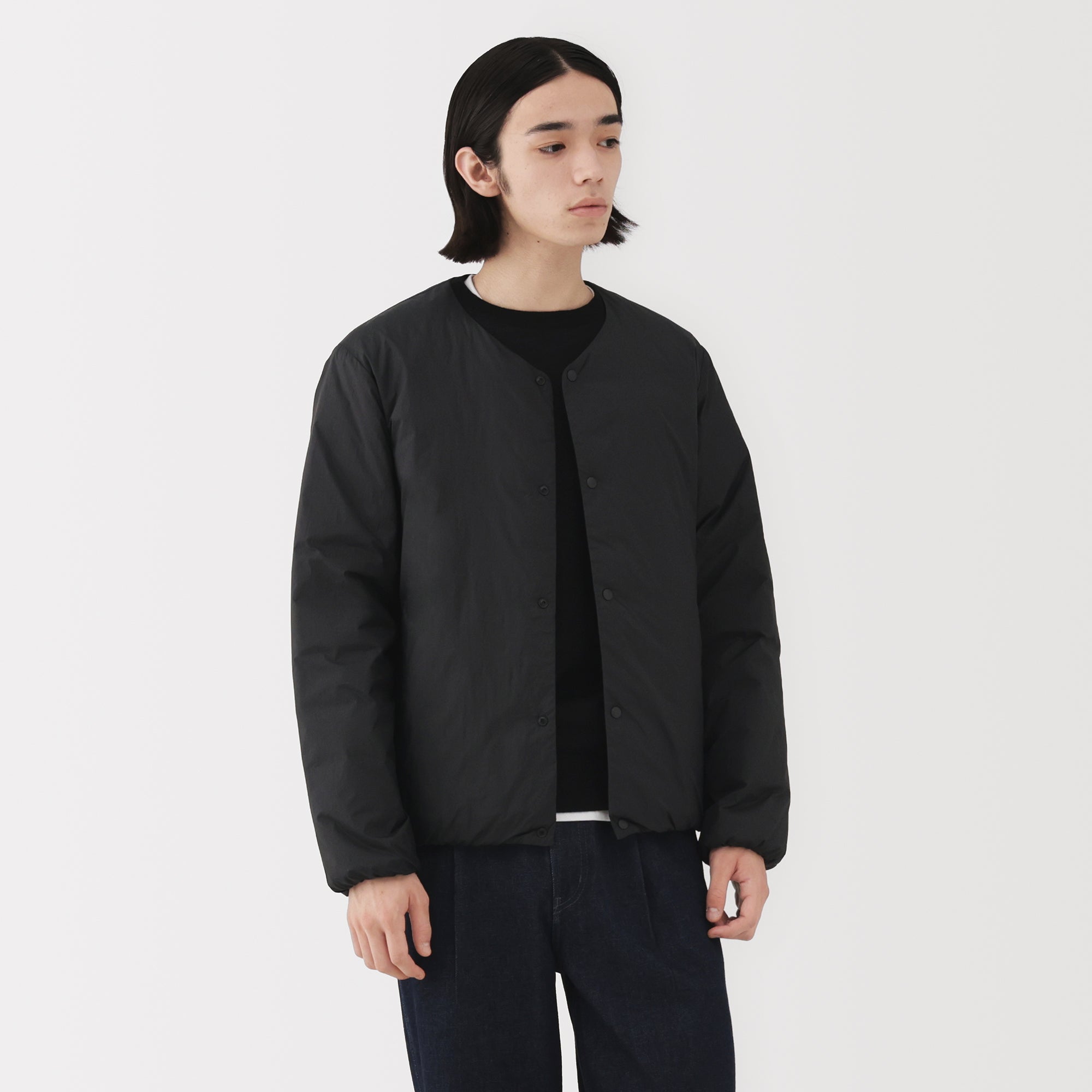 Lightweight Down Collarless Jacket - Image 23
