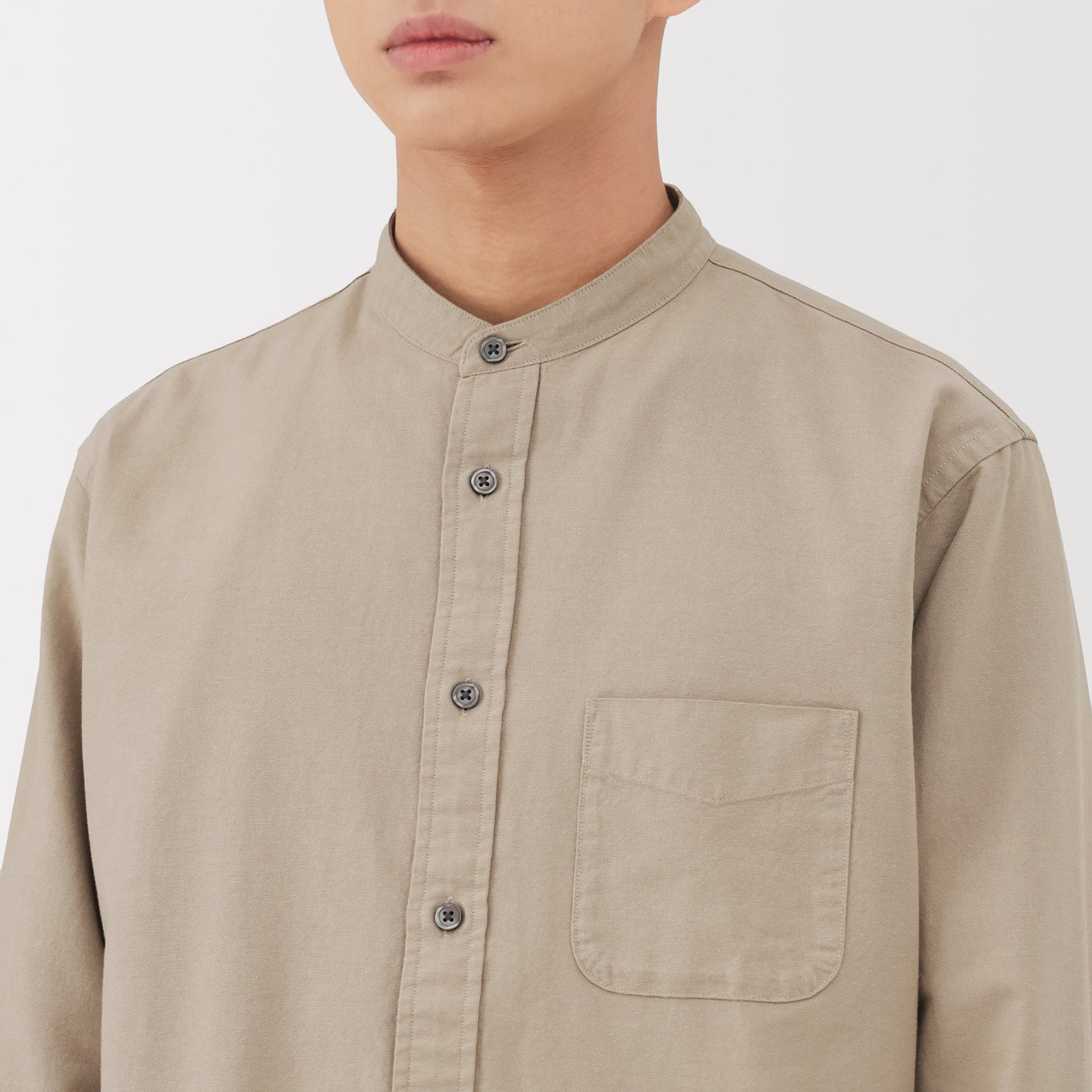 Oxford Stand Collar Shirt - Image 43