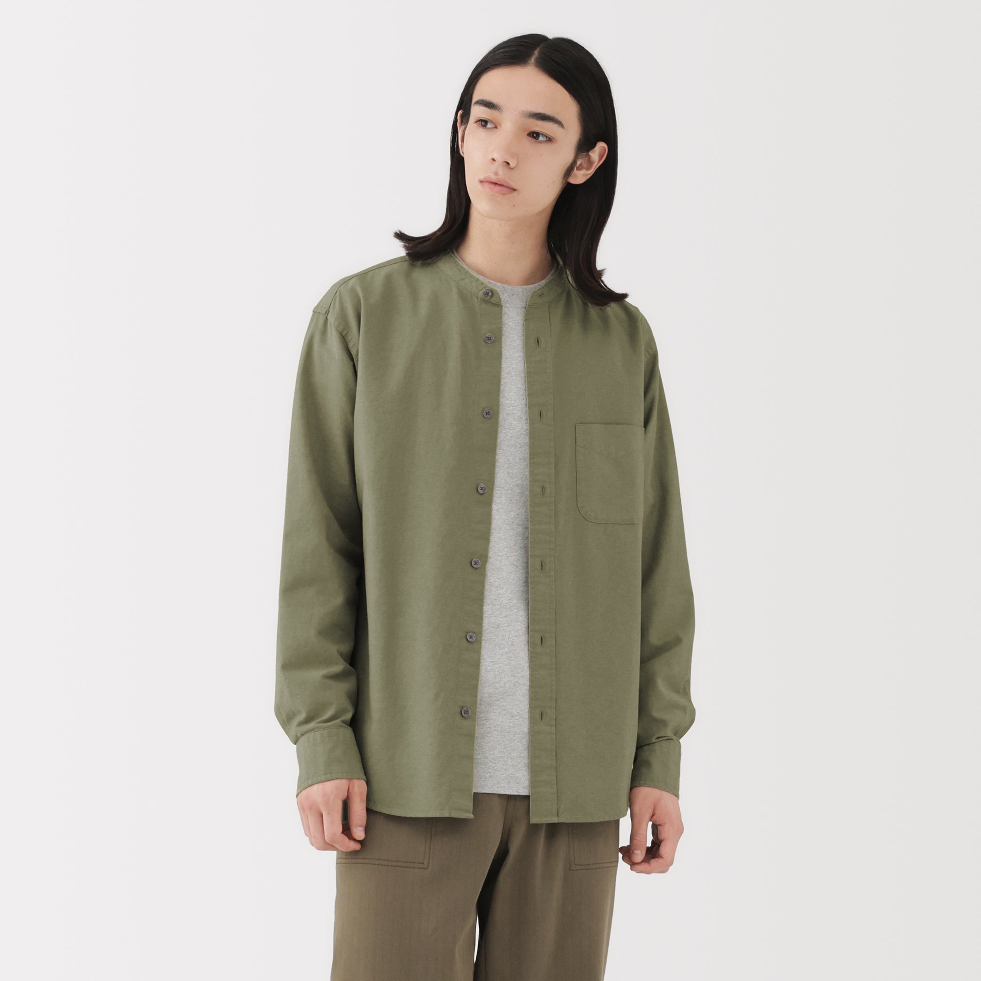 Oxford Stand Collar Shirt - Image 14