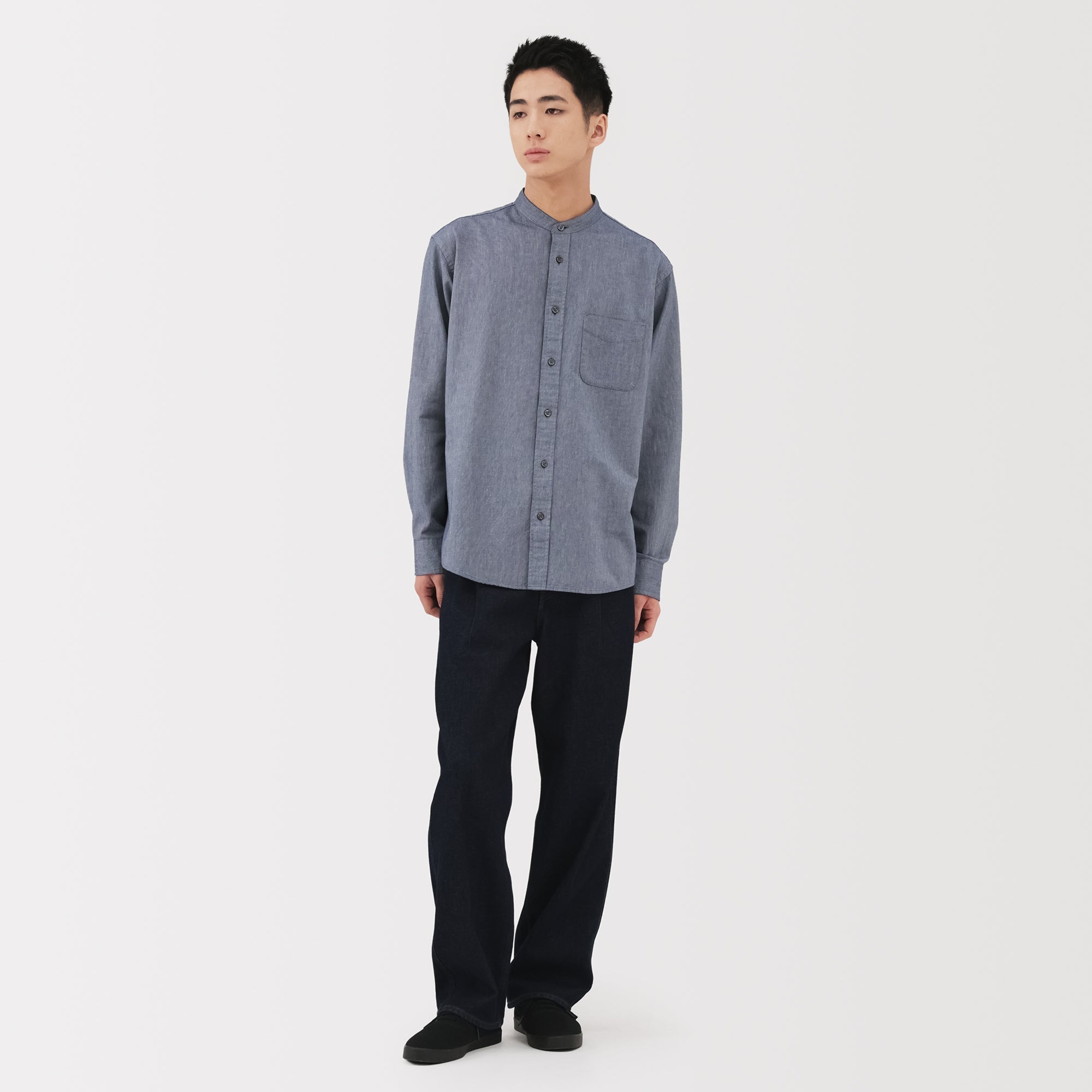 Oxford Stand Collar Shirt - Image 4