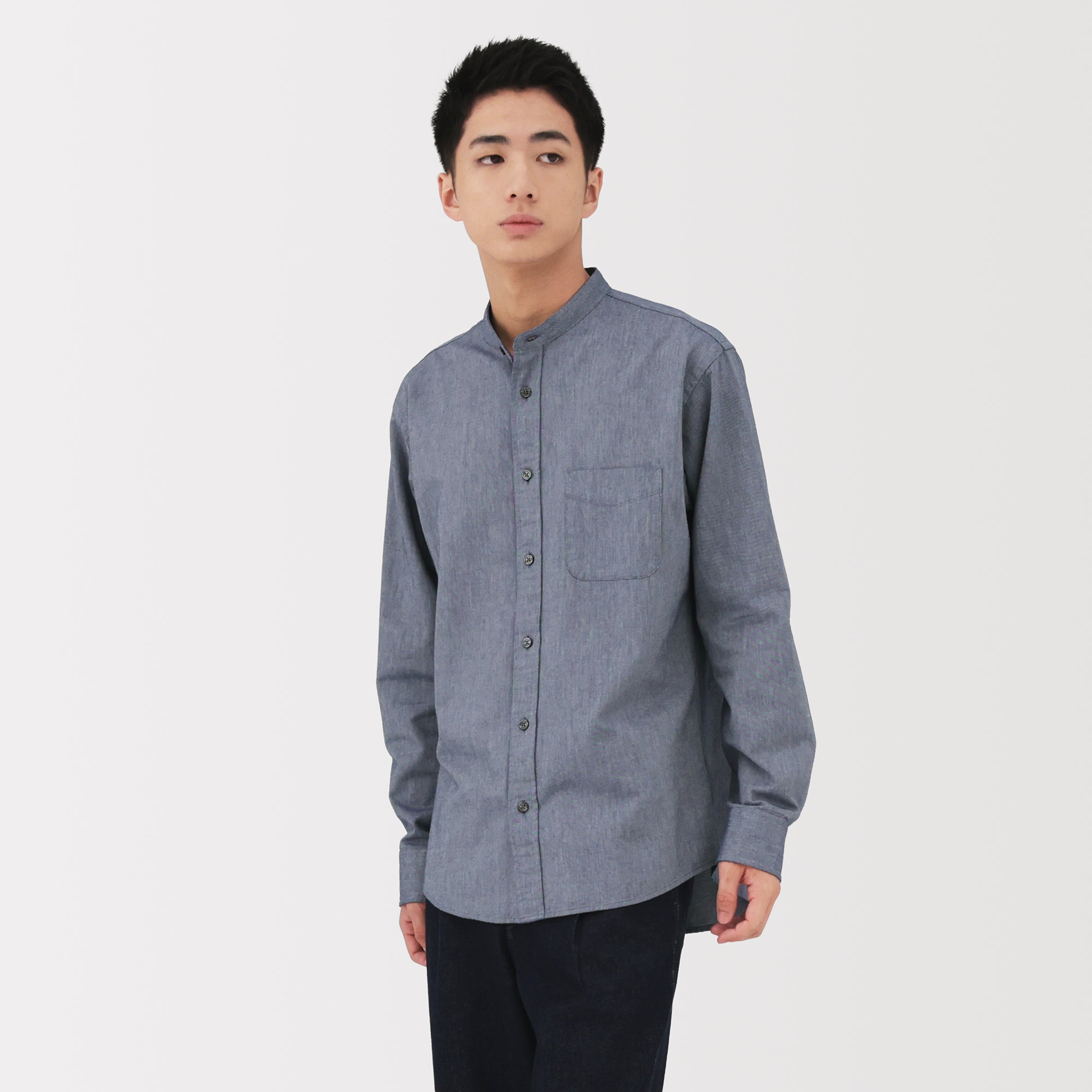 Oxford Stand Collar Shirt - Image 3