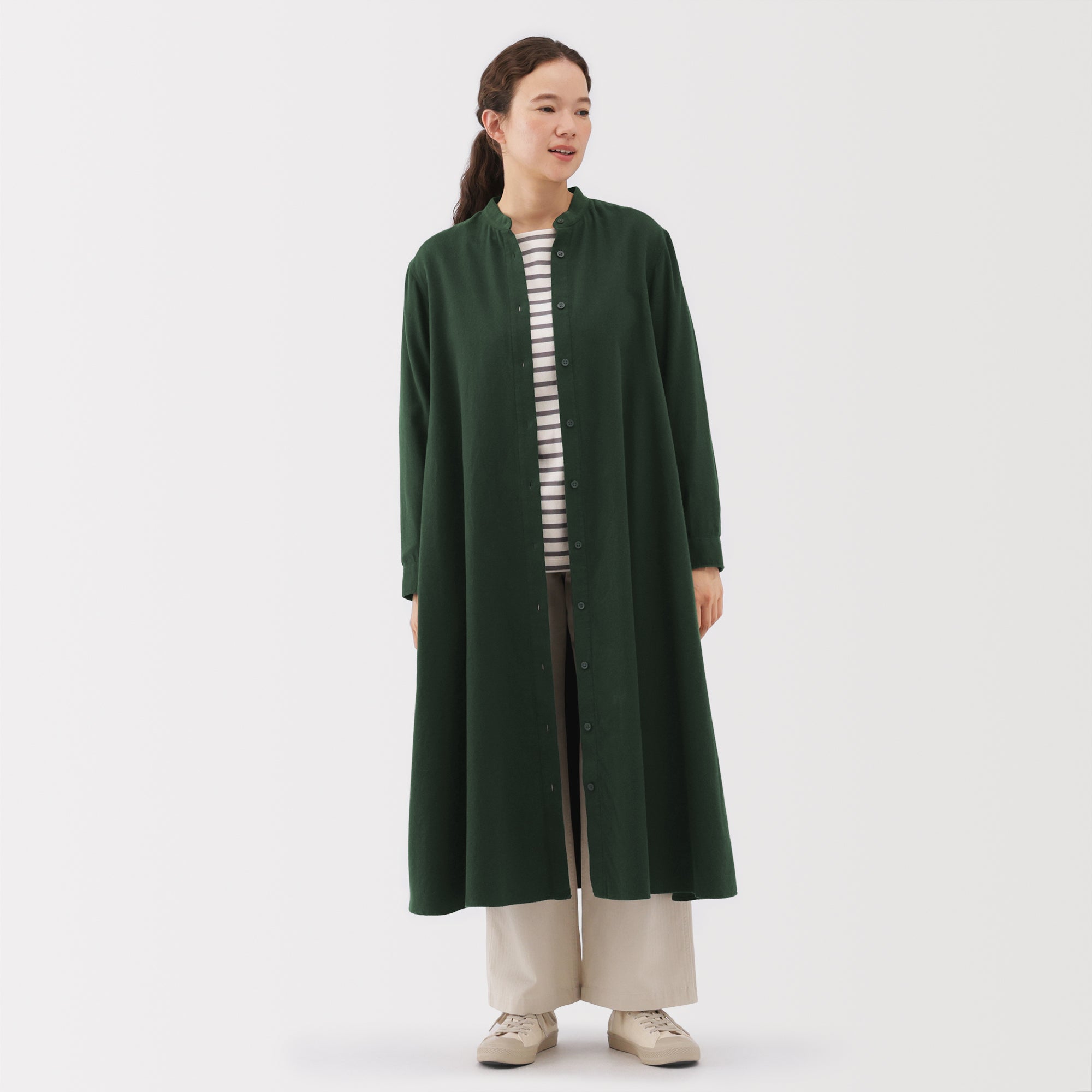 Flannel Stand Collar Dress - Image 28