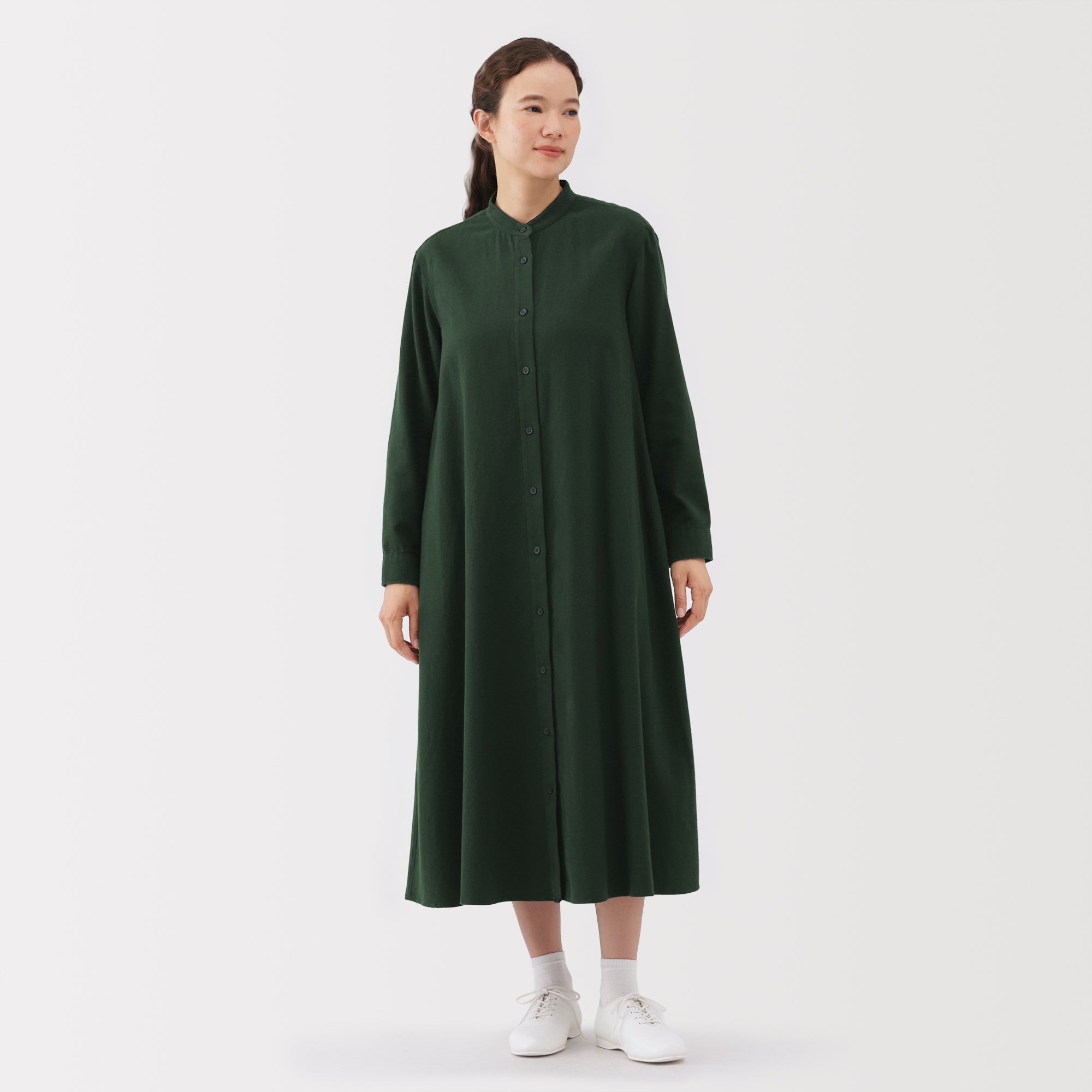 Flannel Stand Collar Dress - Image 27