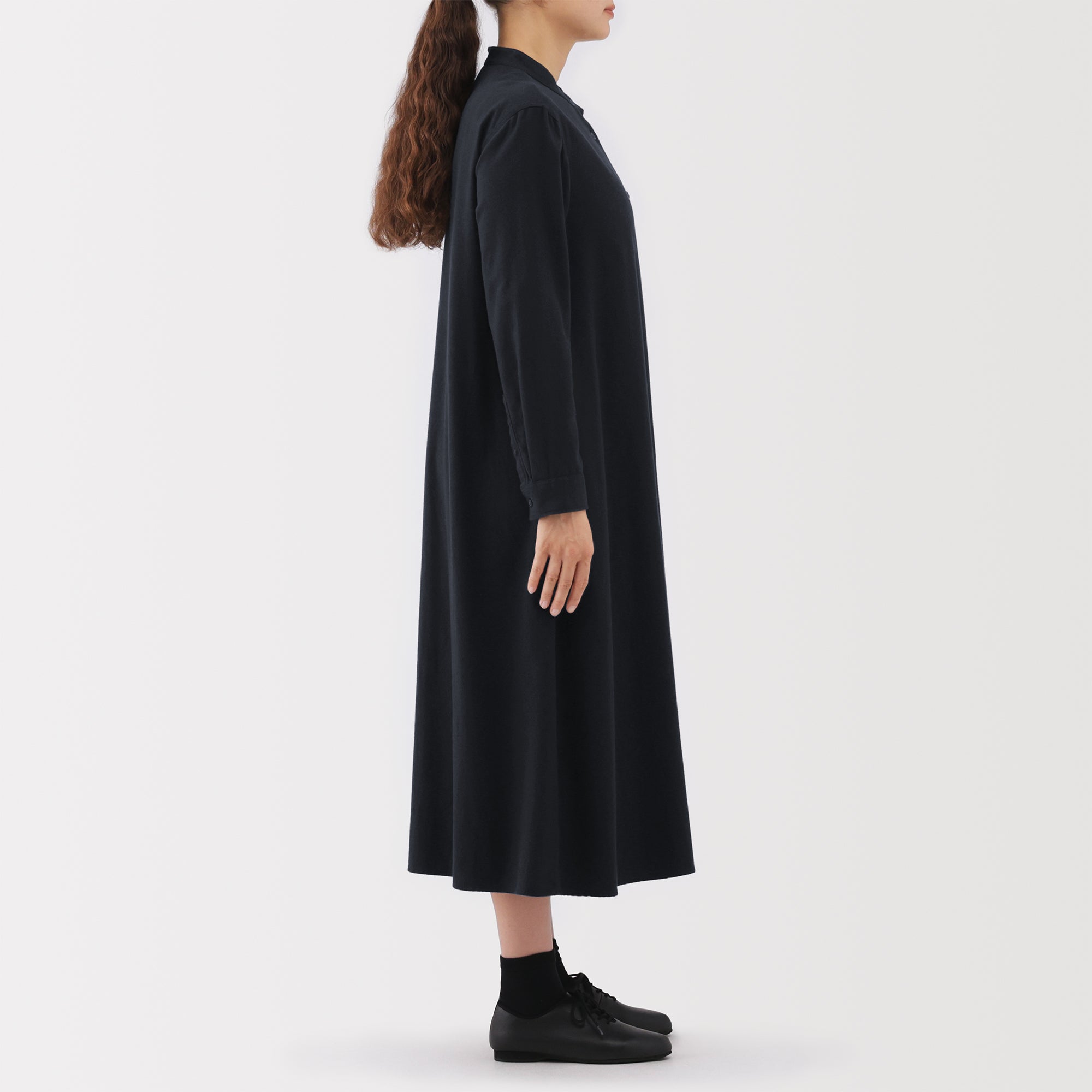 Flannel Stand Collar Dress - Image 5