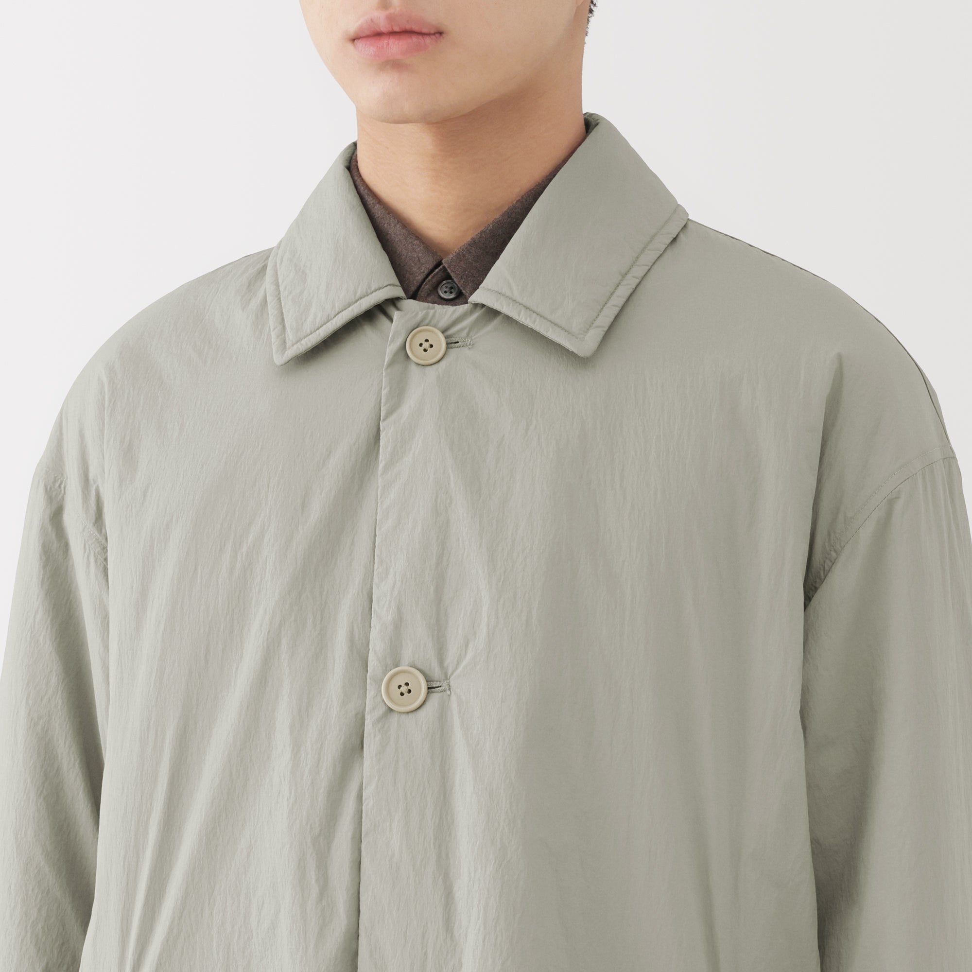 Padded Stand Fall Collar Coat - Image 7