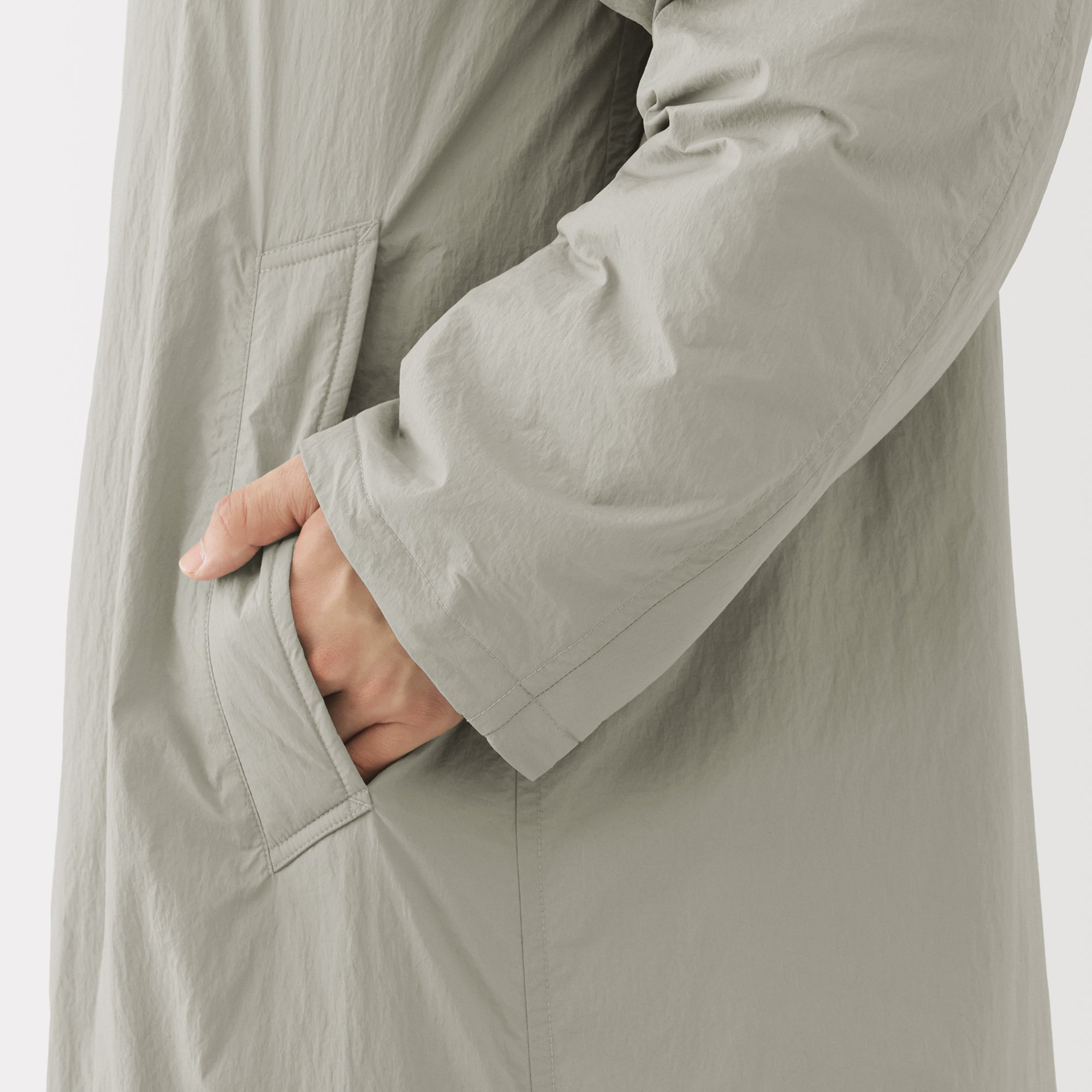 Padded Stand Fall Collar Coat - Image 8
