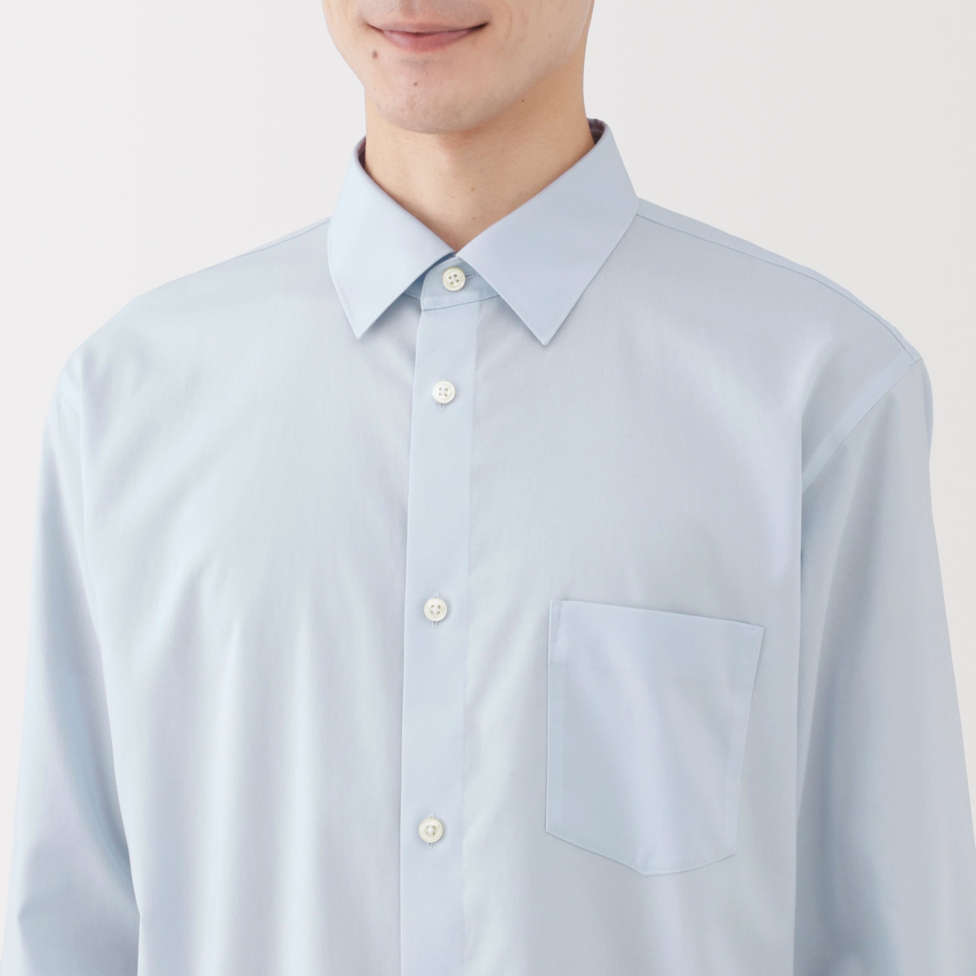 Cotton Semi-Spread Collar Shirt - Image 16