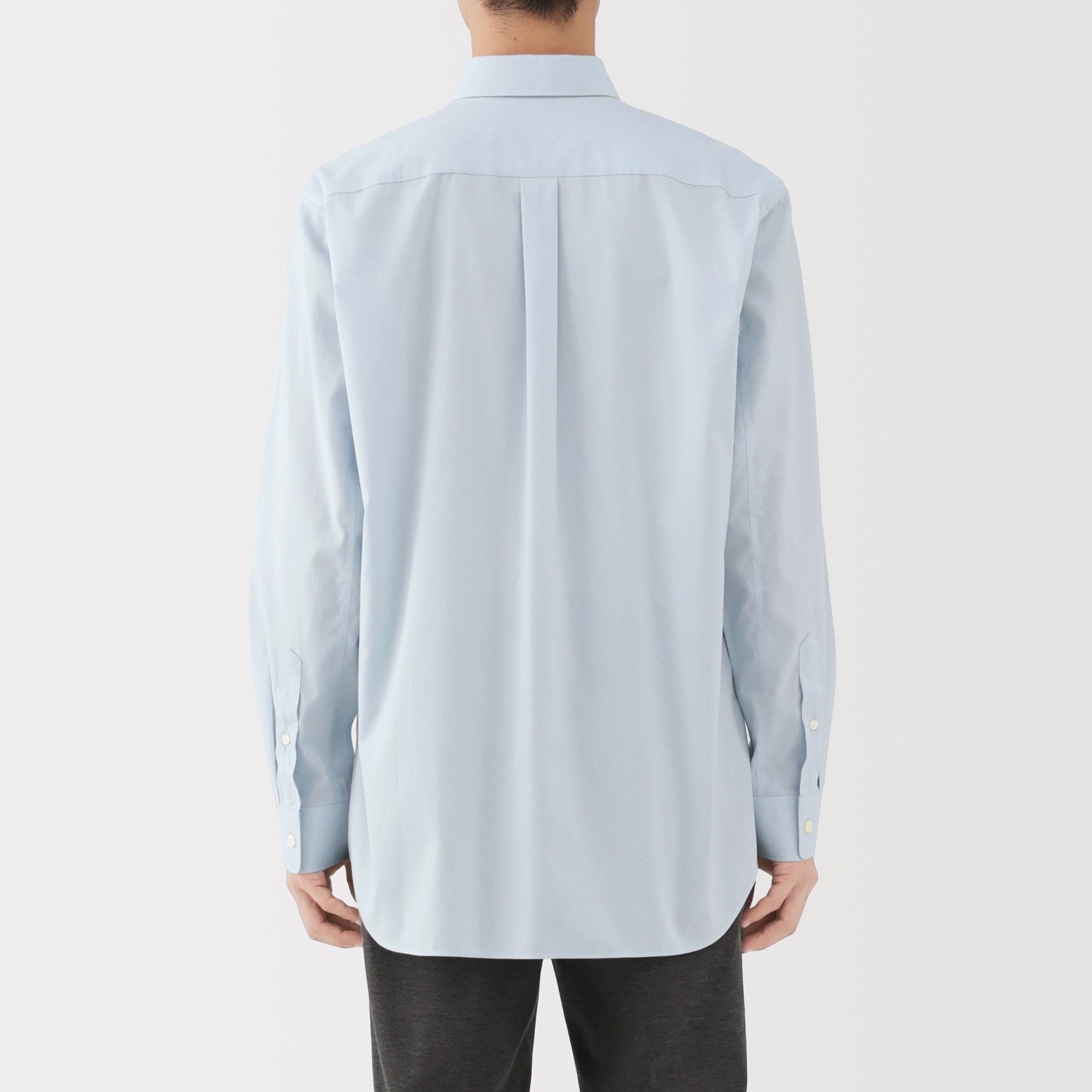 Cotton Semi-Spread Collar Shirt - Image 6