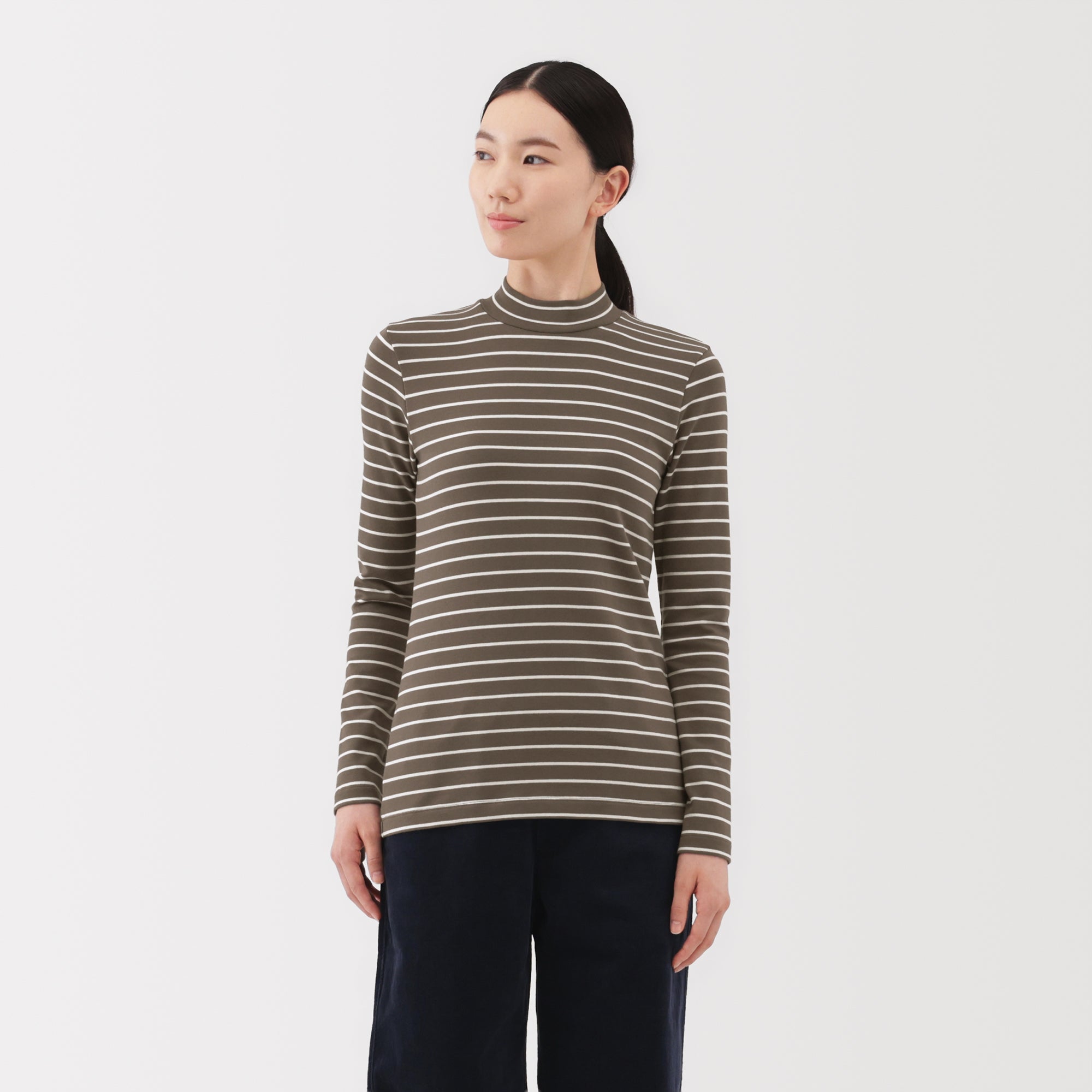 Brushed Mock Neck T-Shirt - Image 38