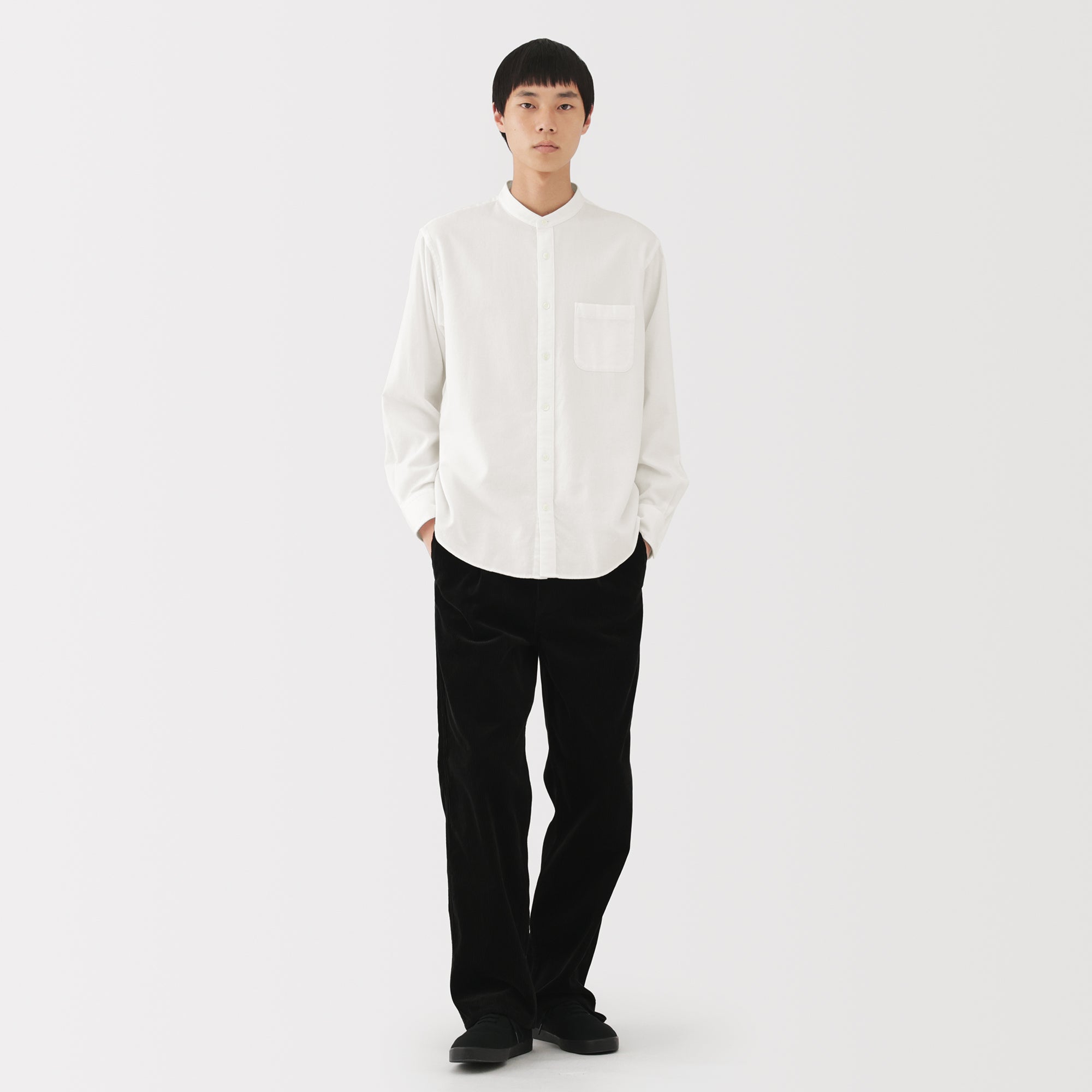 Flannel Stand Collar Shirt - Image 4