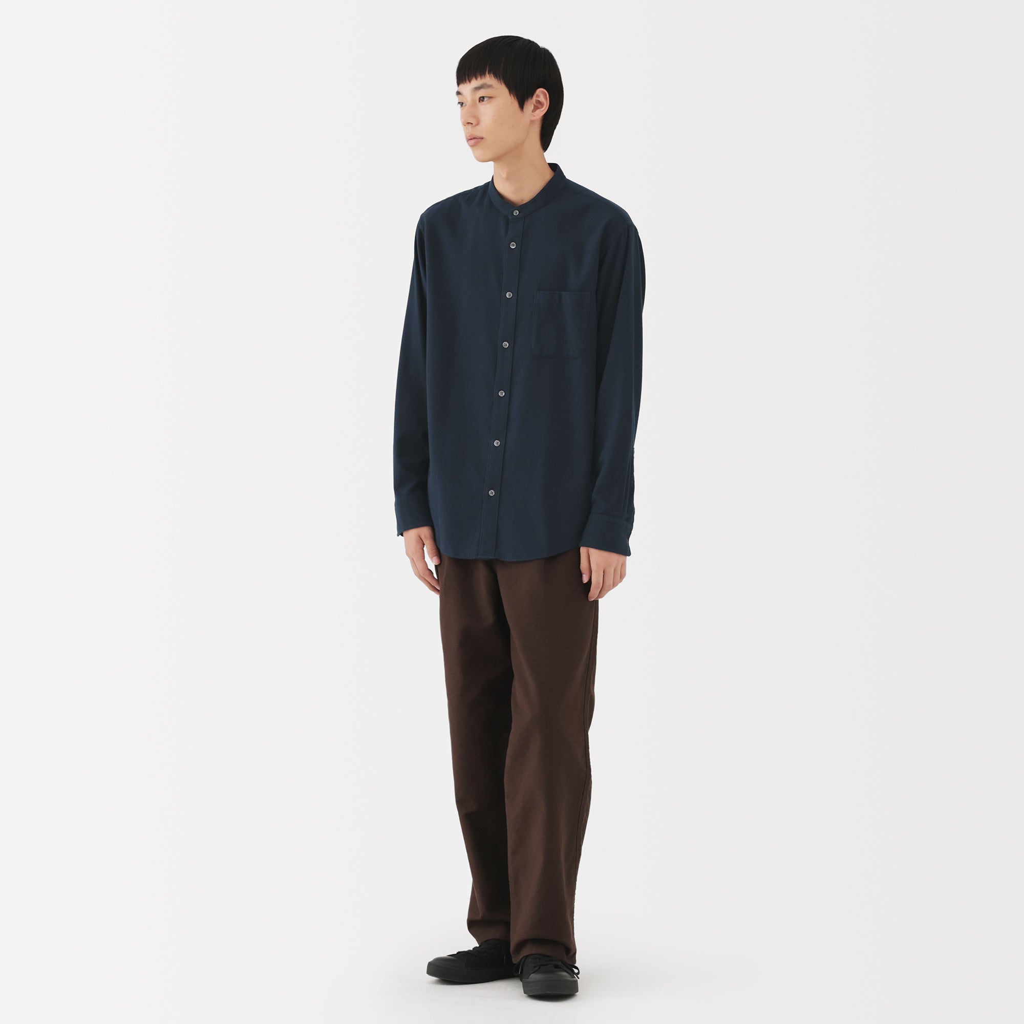Flannel Stand Collar Shirt - Image 22