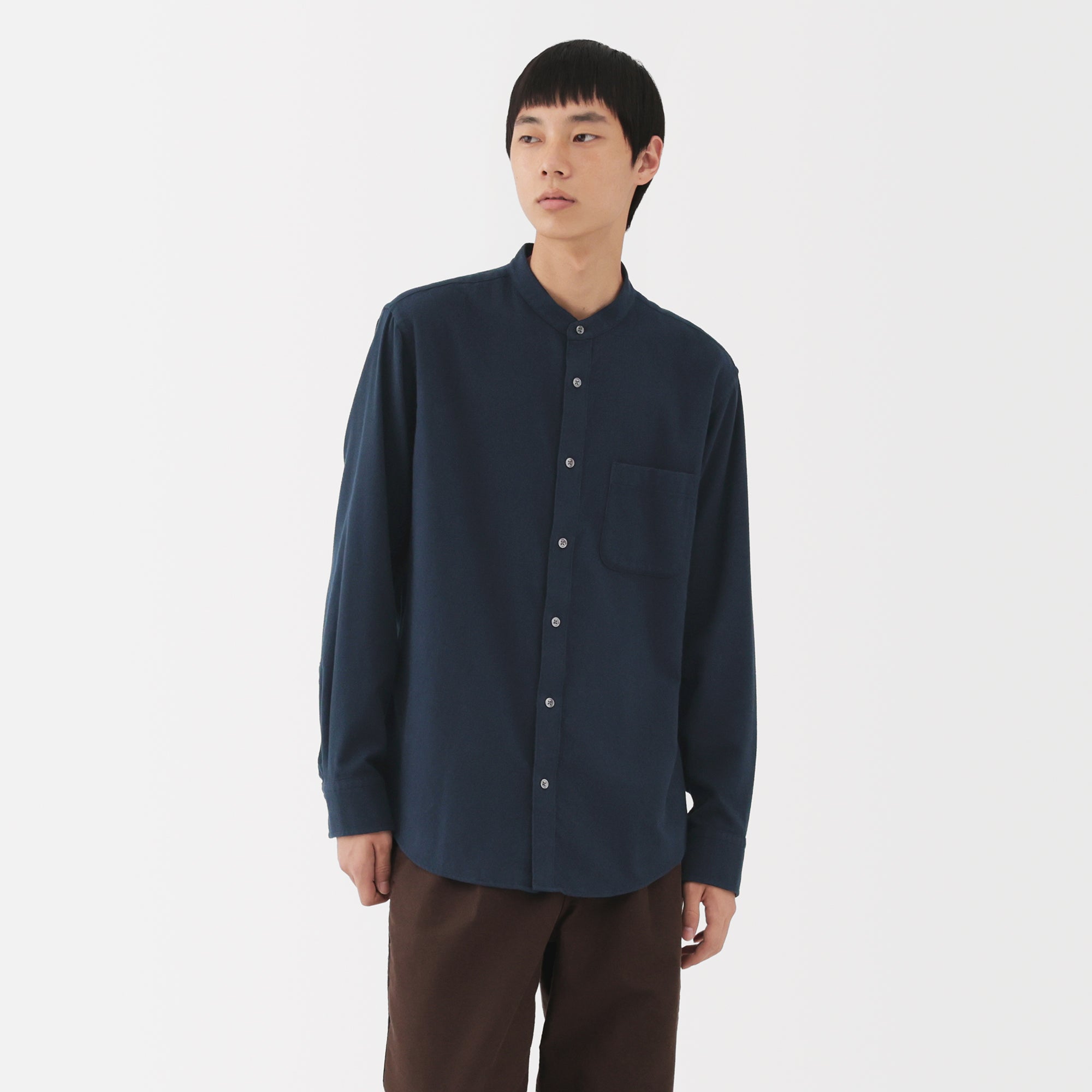 Flannel Stand Collar Shirt - Image 21