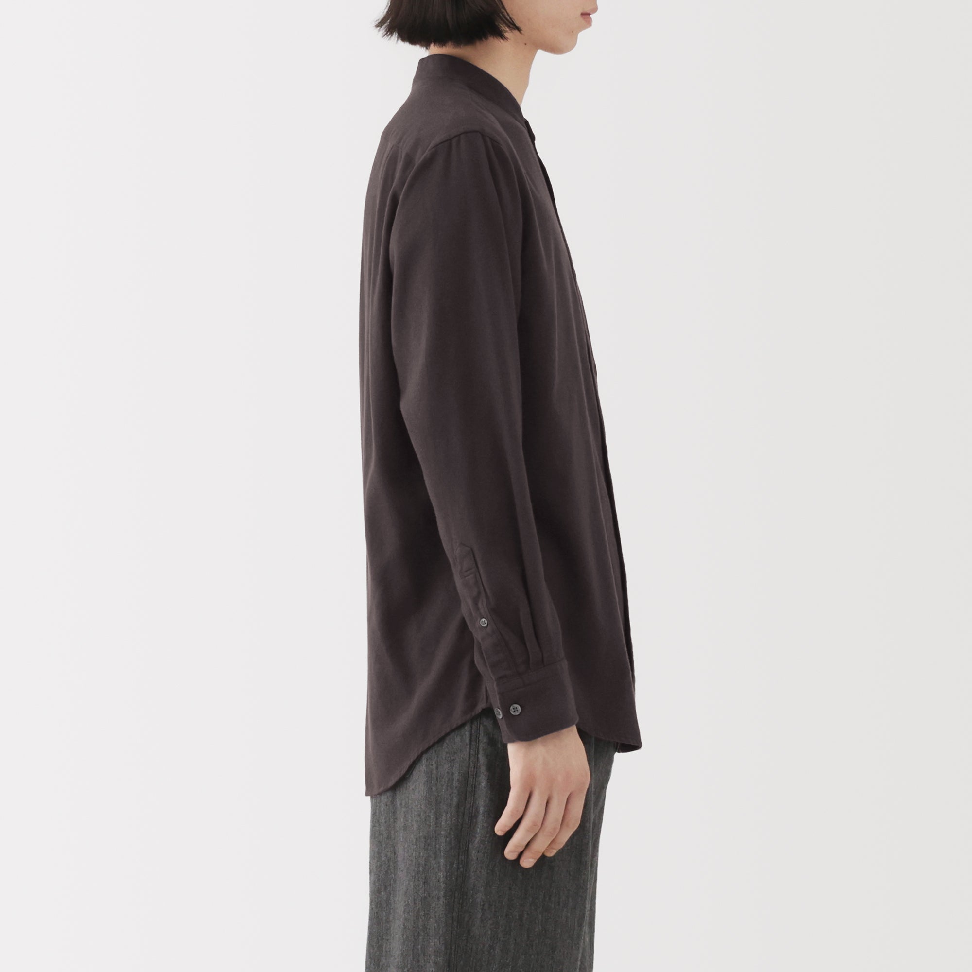 Flannel Stand Collar Shirt - Image 41