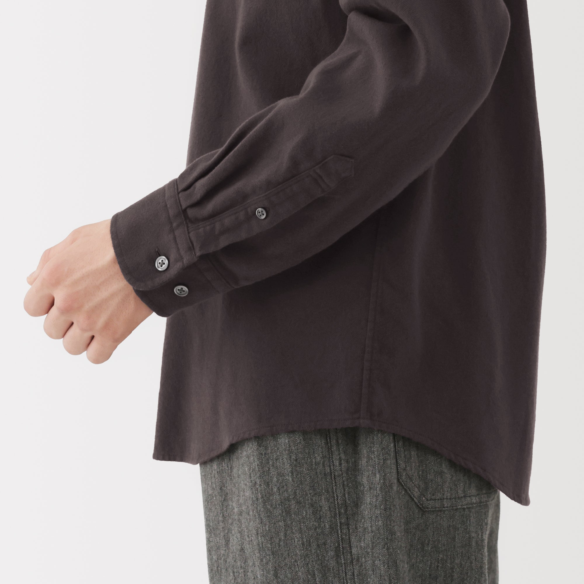 Flannel Stand Collar Shirt - Image 44