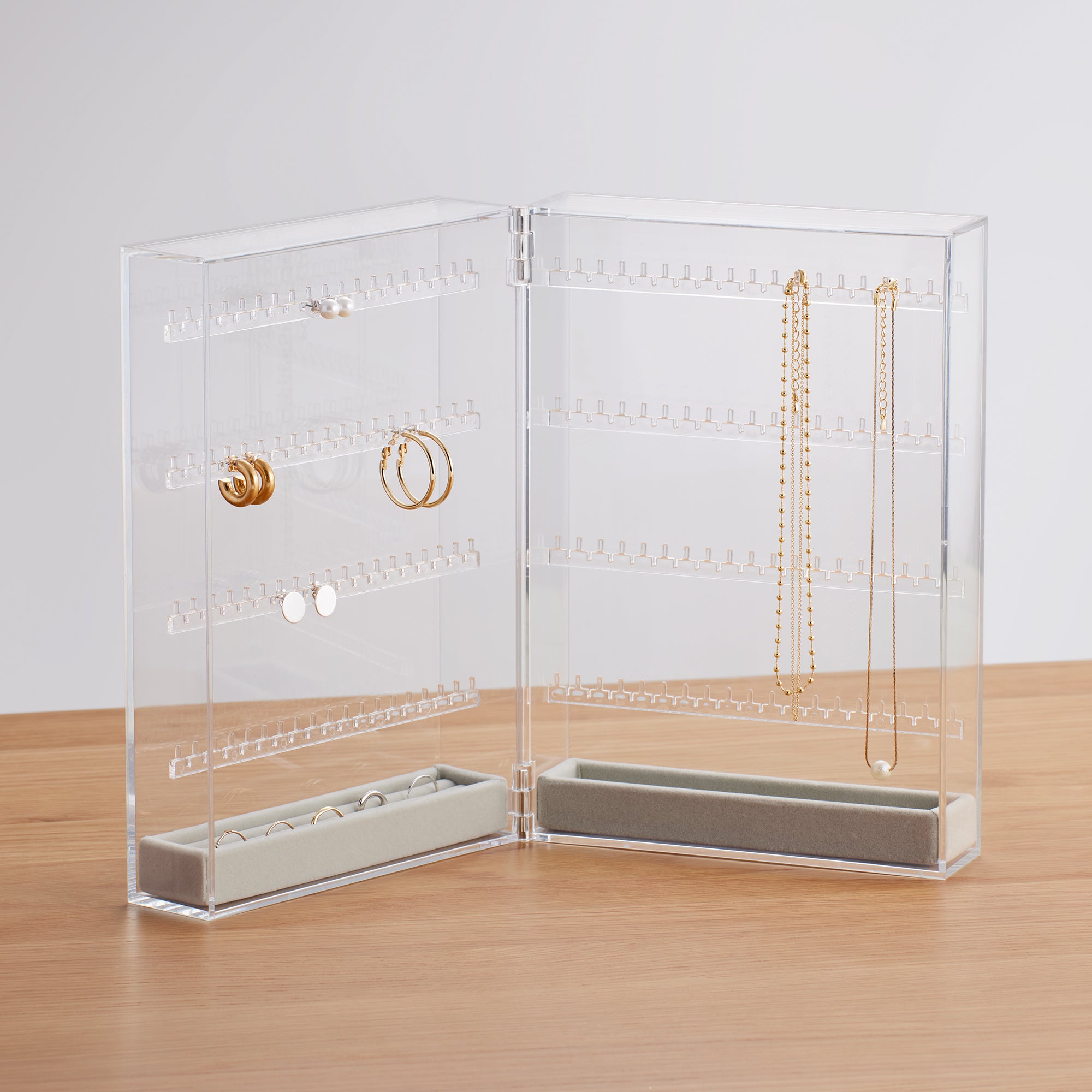 Acrylic Stand Case for Earrings & Necklace (Double Sided)
