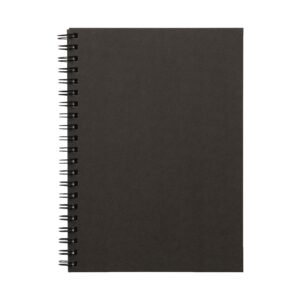B6 Recycled Paper Double Ring Blank Notebook - Dark Gray
