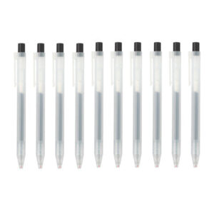 Gel Ink Ballpoint Pen Knock Type 0.5mm - Blue Black (10 Pack)