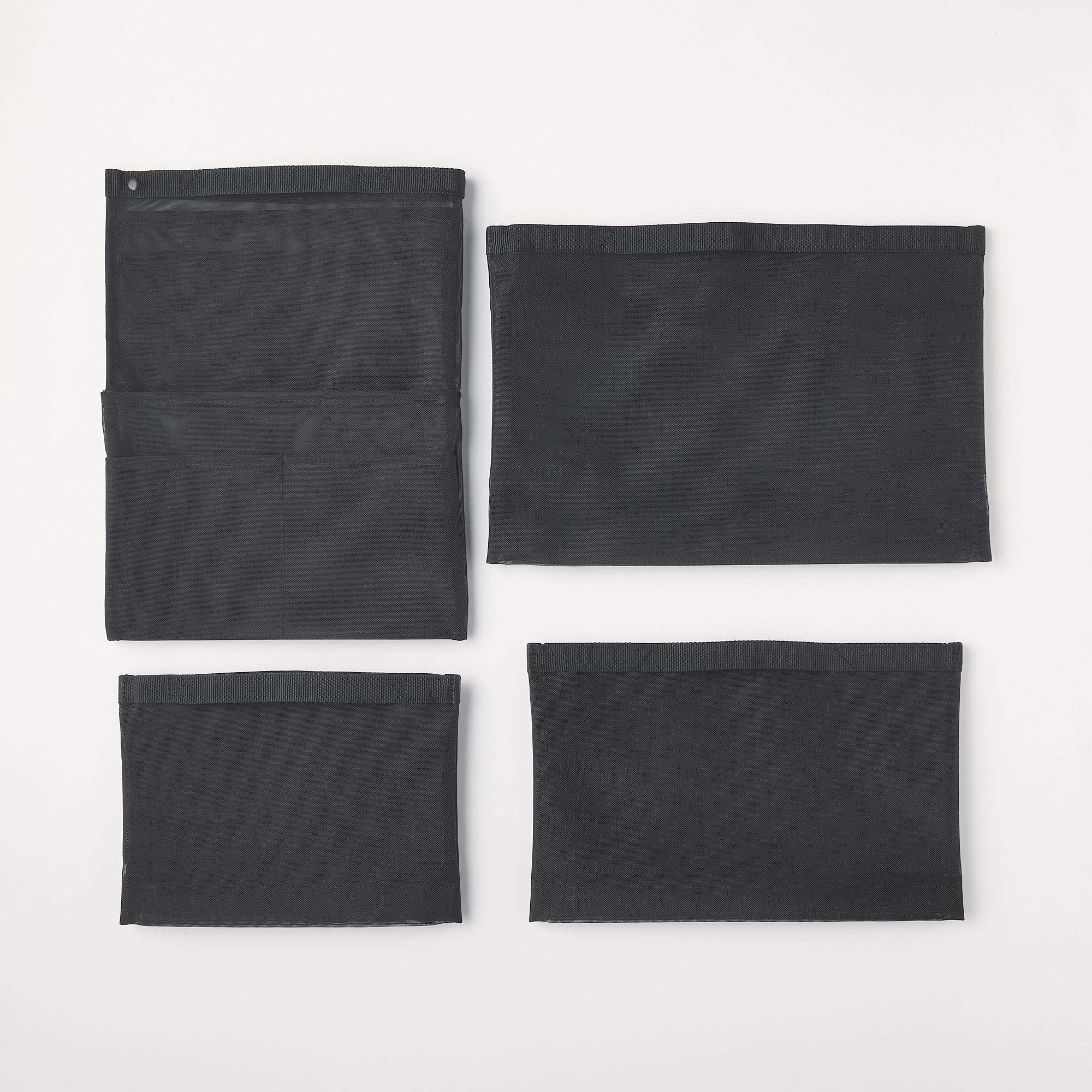 Nylon Mesh Bag Organizer Vertical A4 - Black - Image 5