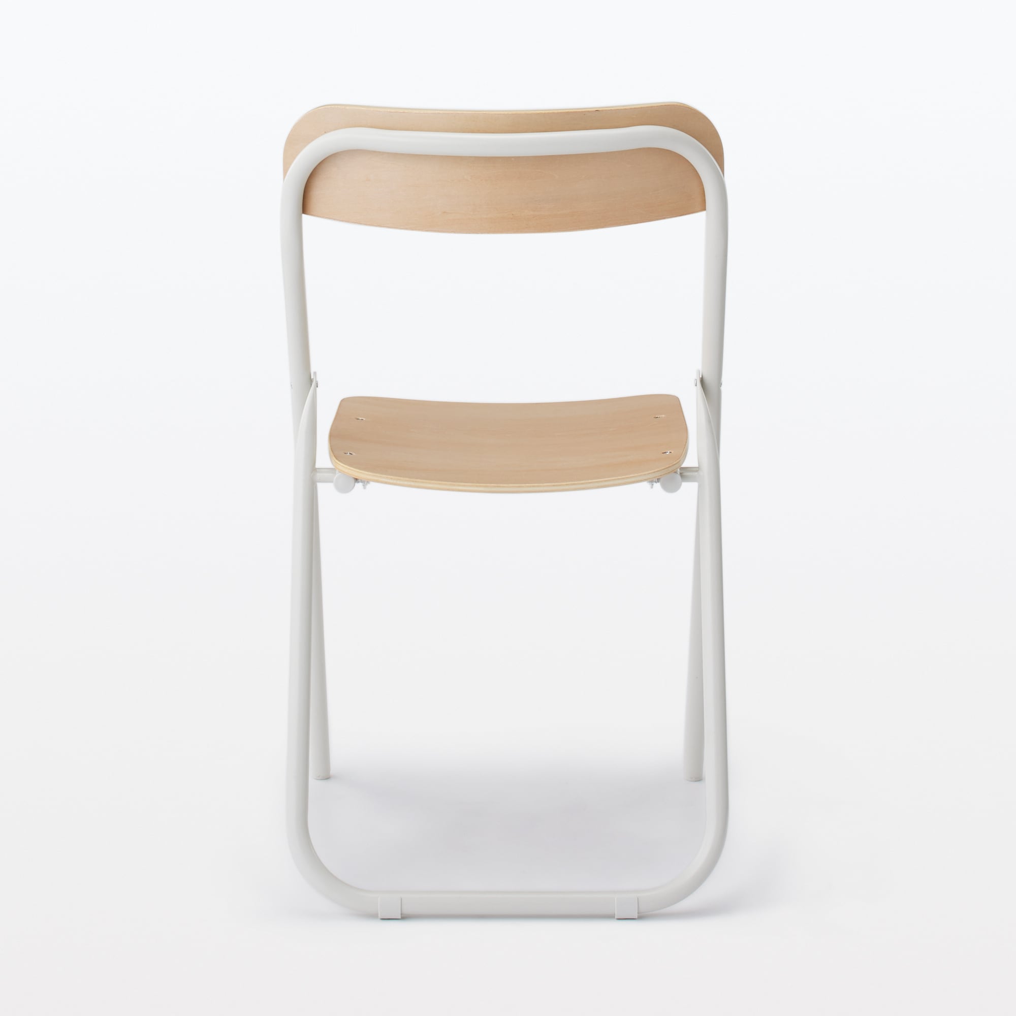Steel Pipe Folding Chair with Wooden Seat - Image 3