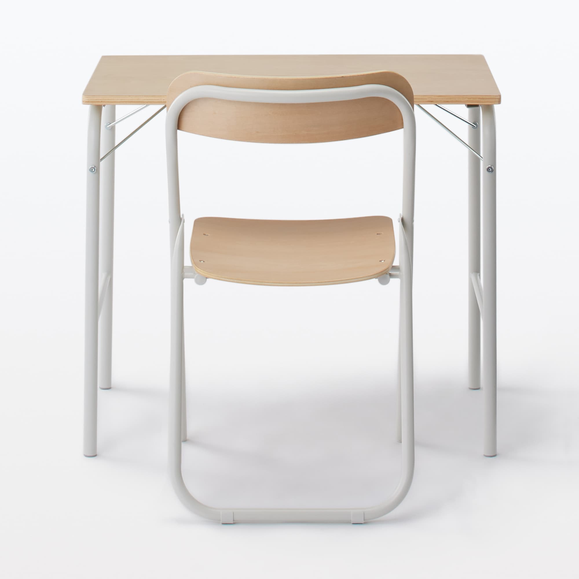 Steel Pipe Folding Chair with Wooden Seat - Image 7