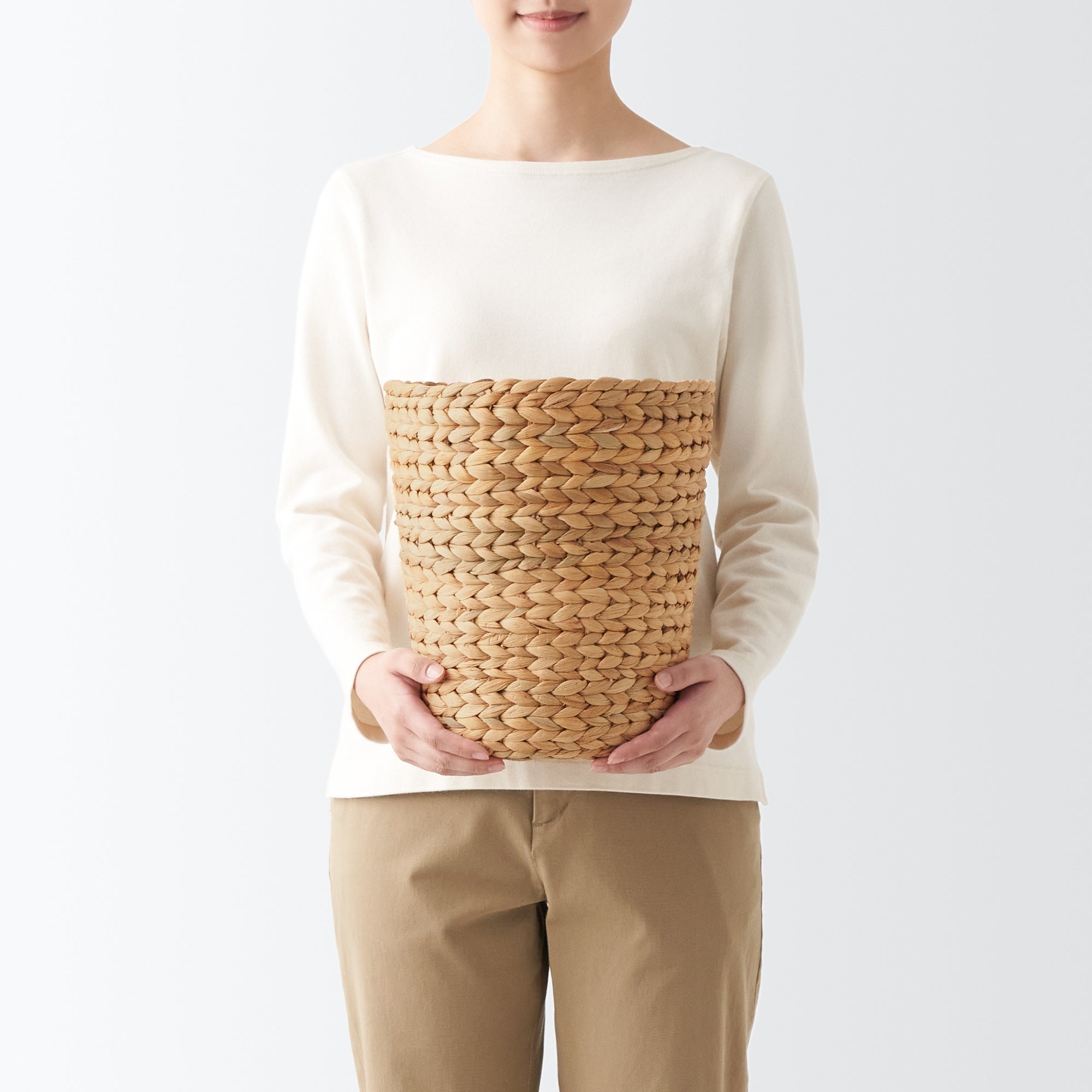 Water Hyacinth Basket - Round - Deep Dia. 10.2 x H11.8 - Image 2
