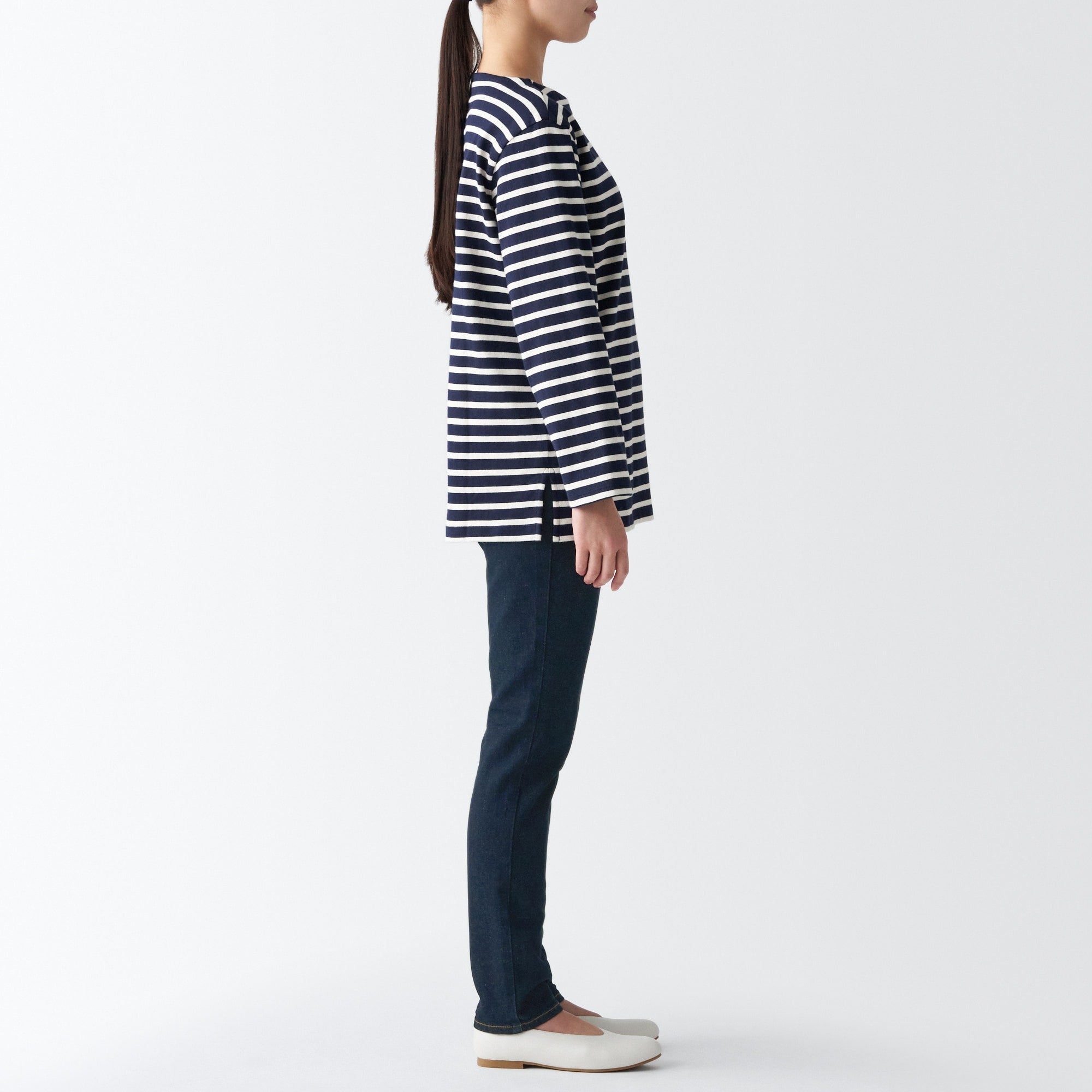 Women's Stretch Denim Slim Pants Dark Navy (L 30inch / 75cm) - Image 5