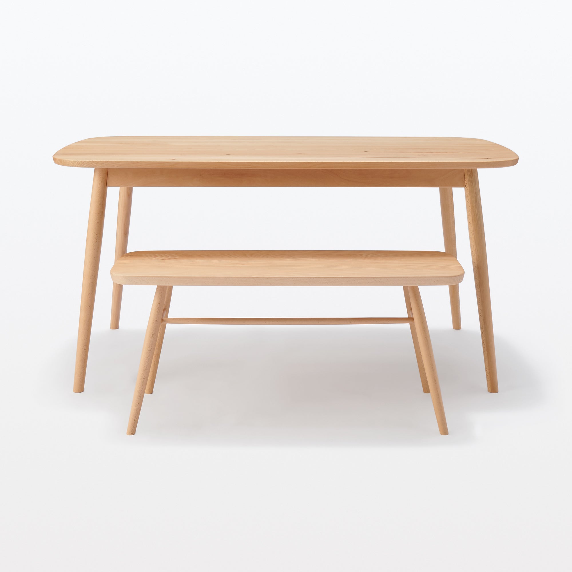Beech Wood Bench with Round Legs - Image 9
